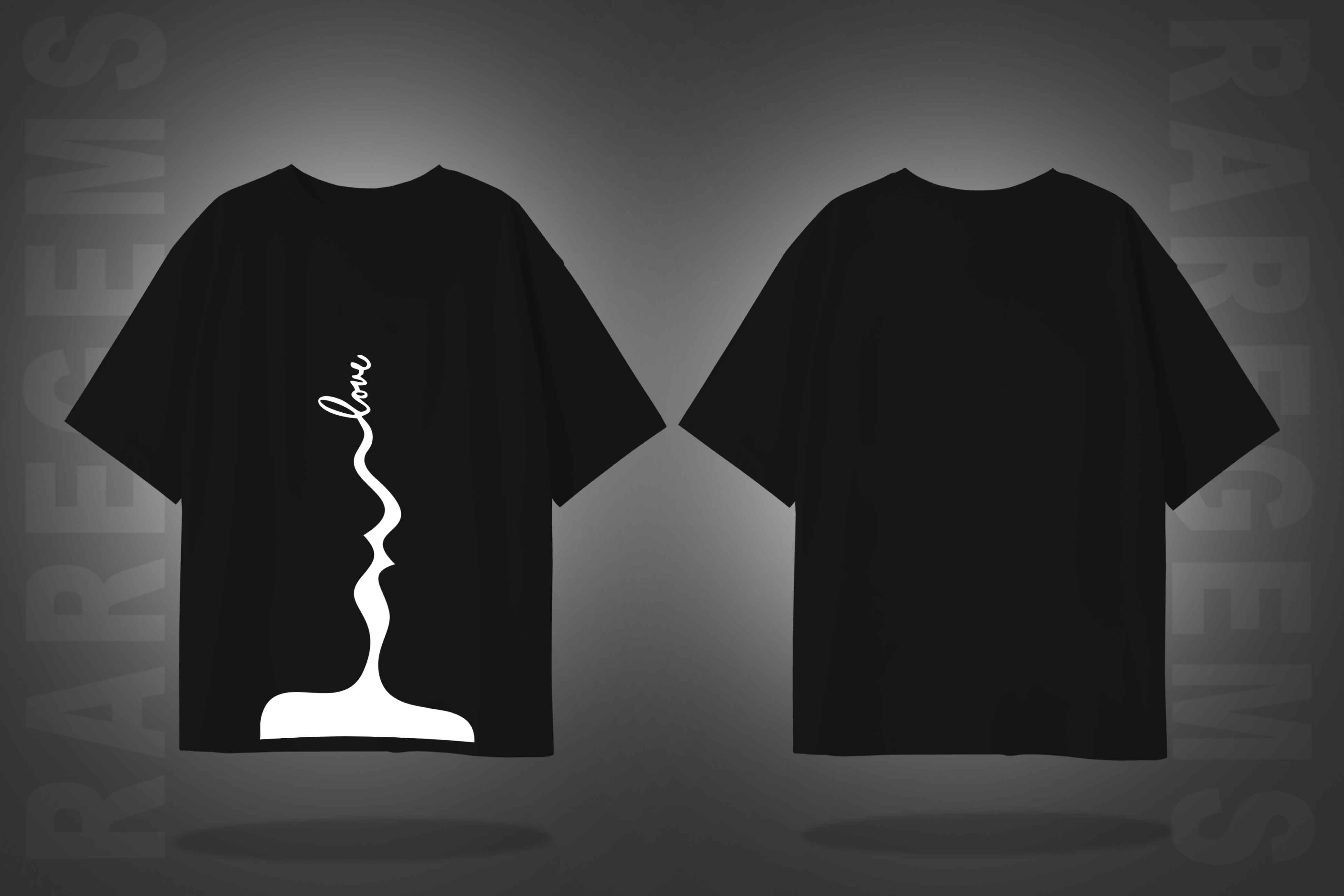 Black Round Neck Half Sleeves Soulmates And Love Printed Oversized T-Shirt