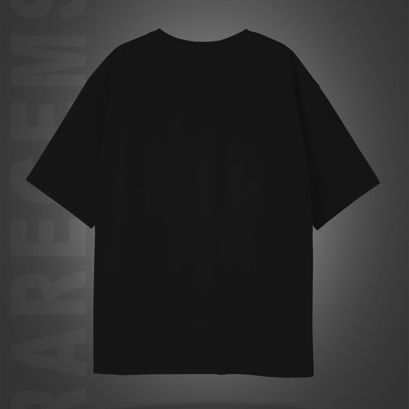 Black Half Sleeves Beautiful Panda Scenery Printed Oversized T-Shirt