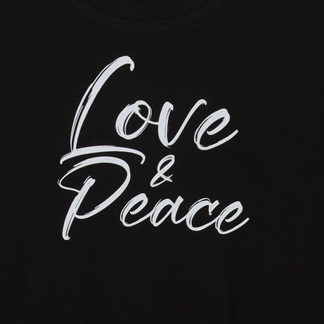 Black Half Sleeve Dove Love And Peace Printed Women's Regular Crop Top