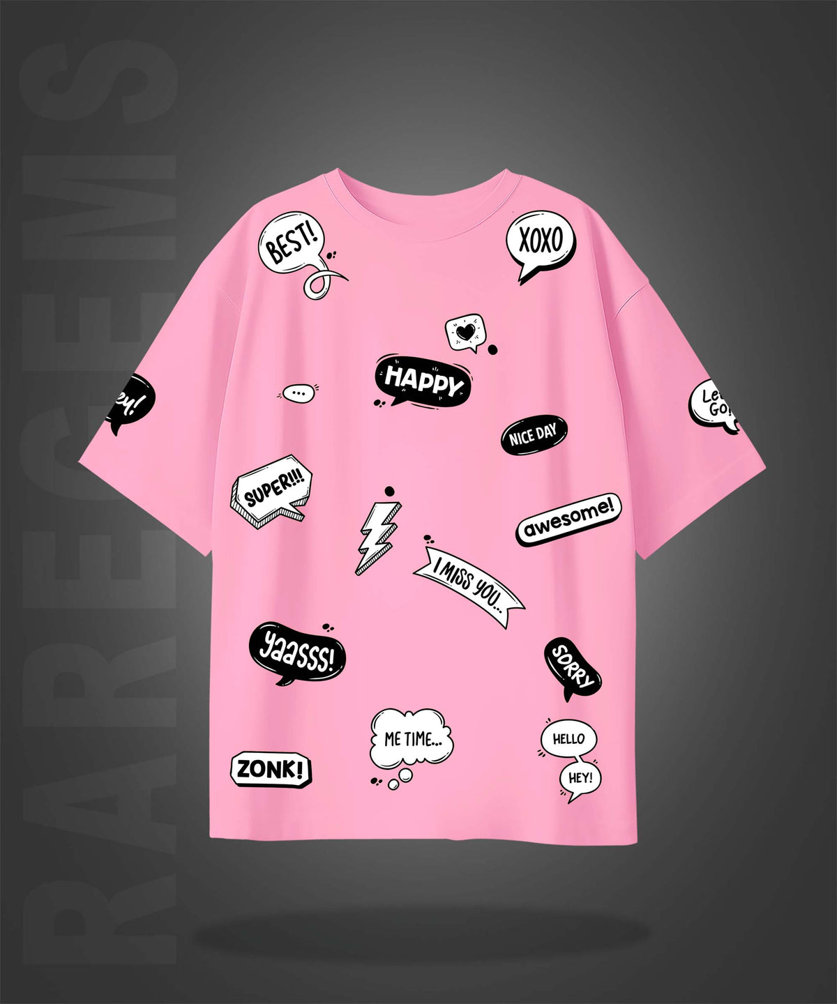 Pink Social Media Slangs Printed Co-Ord Set