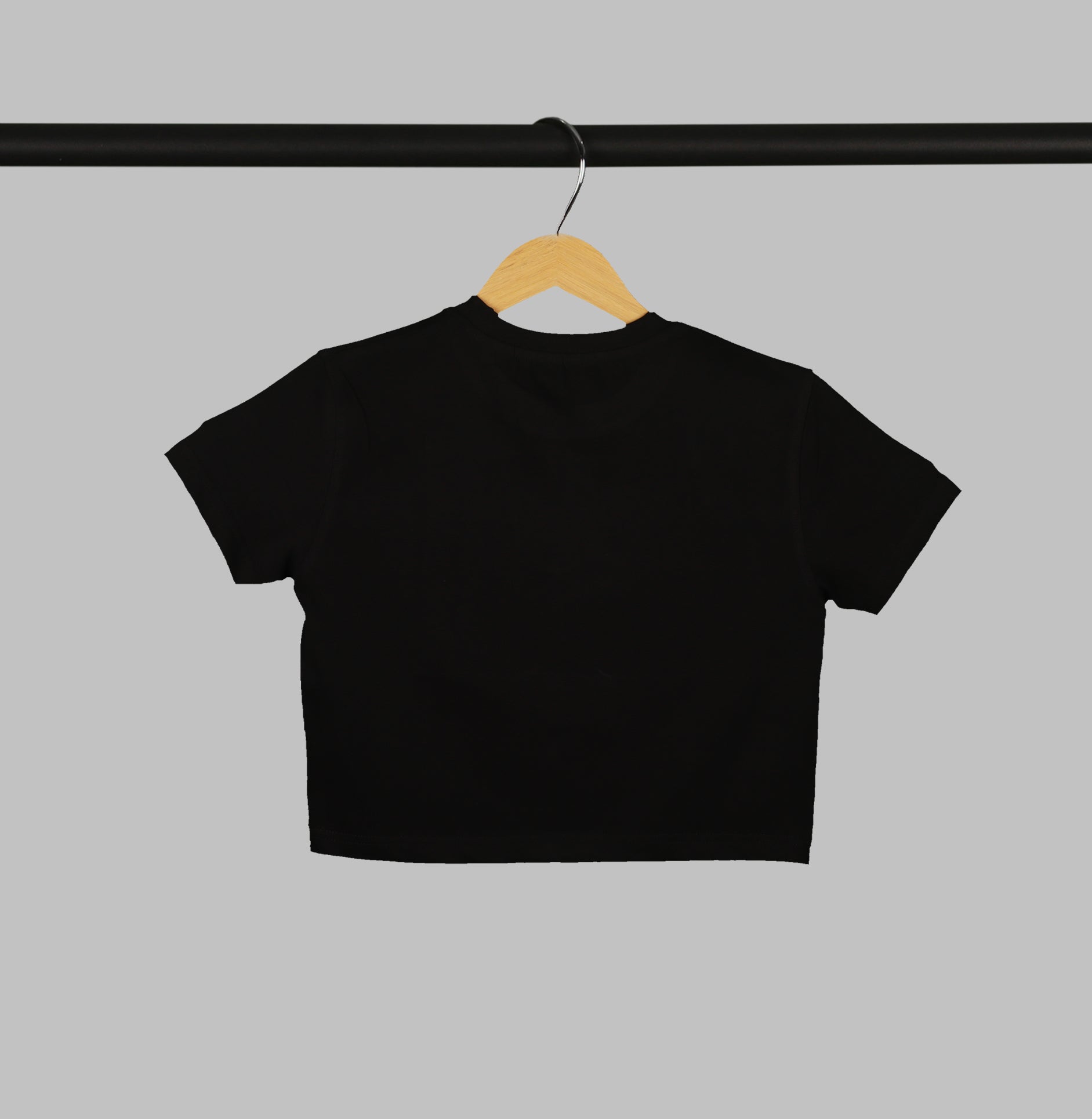 Black Half Sleeve Girl With Love Board Printed Women's Regular Crop Top