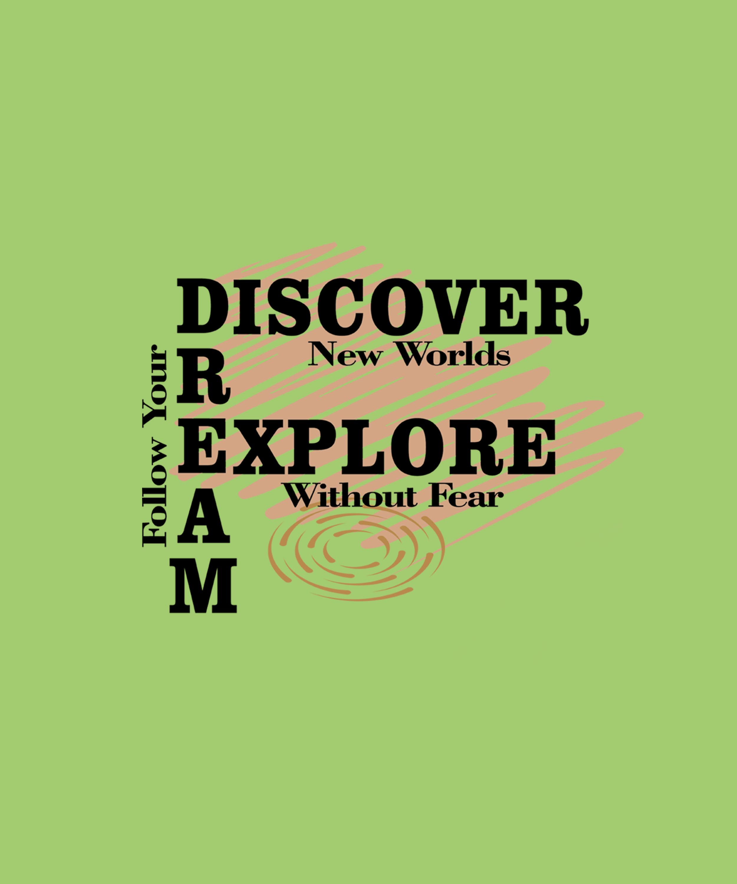Lime Green Half Sleeves Dream Discover Explore Rio De Janeiro Printed Oversized T-Shirt