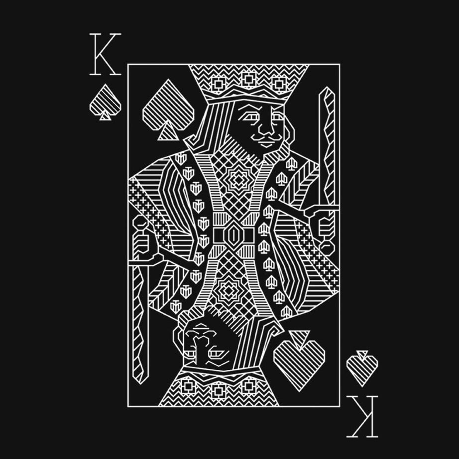 Black Half Sleeves Round Neck King Of Spades Printed Oversized T-Shirt