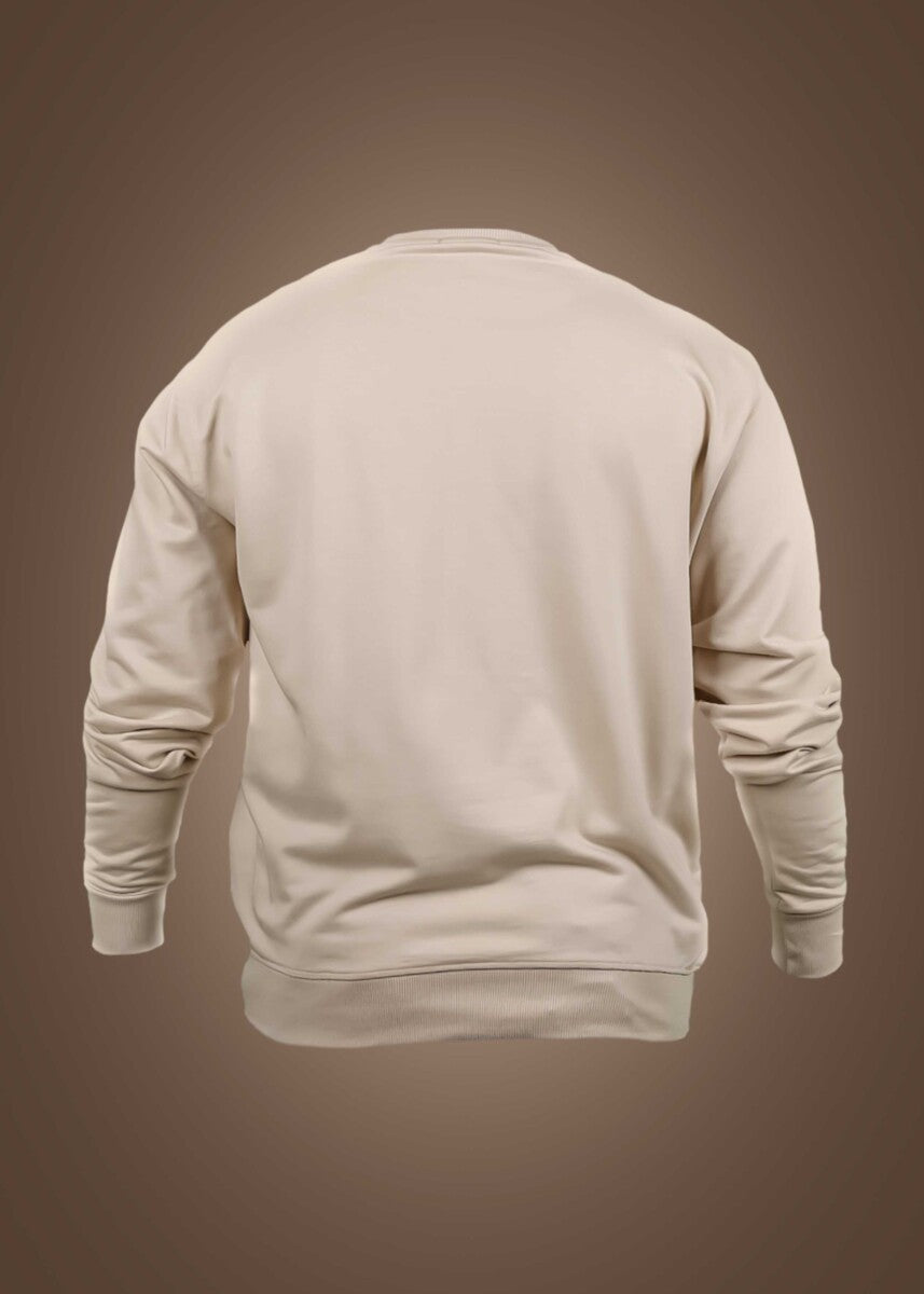 Beige Round Neck Snake With Roses Printed Sweatshirt