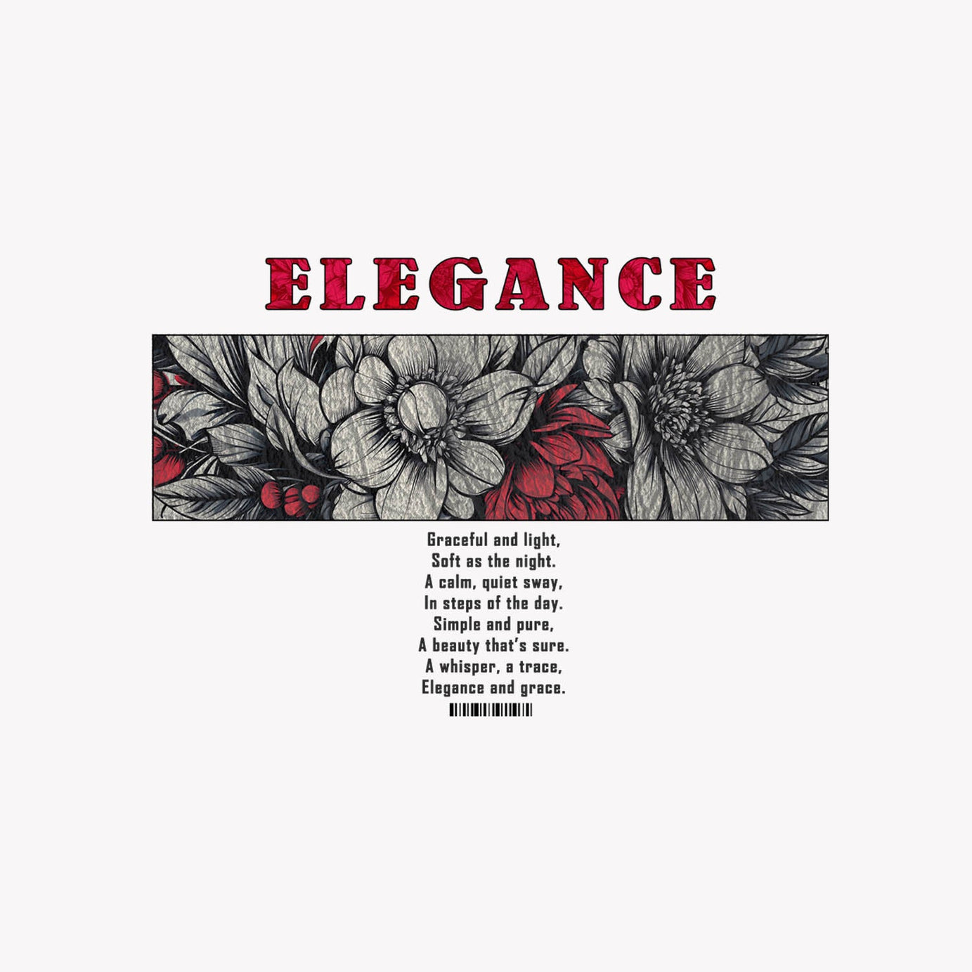 Off White Half Sleeves Floral Elegance Printed Oversized T-Shirt
