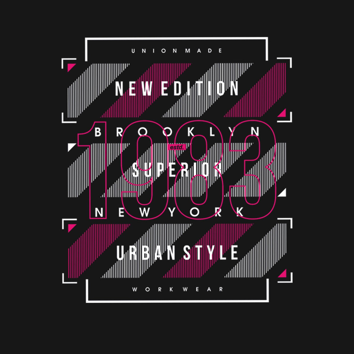Black Round Neck Half Sleeve Brooklyn New York Printed Regular T-Shirt