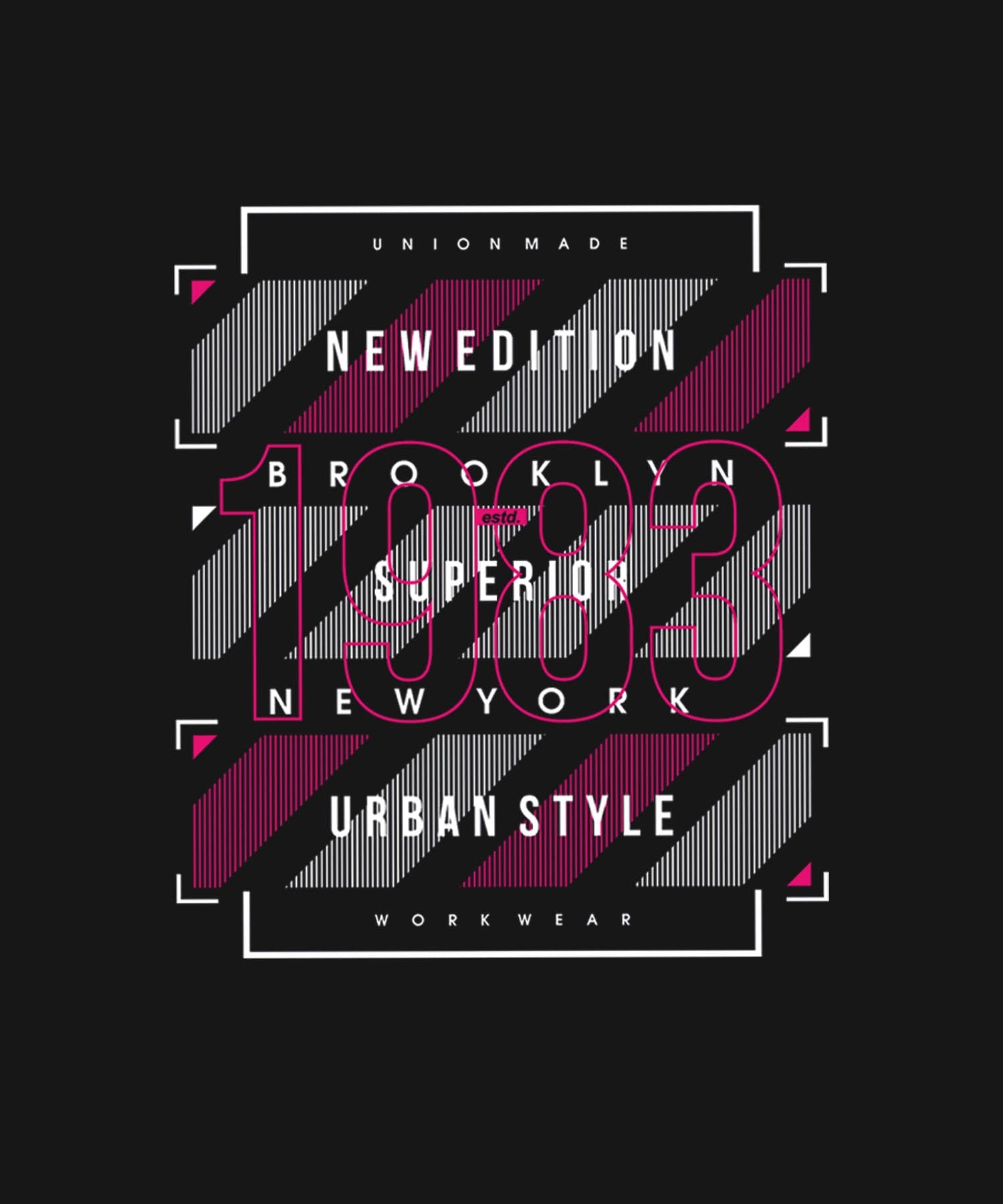 Black Round Neck Half Sleeve Brooklyn New York Printed Regular T-Shirt