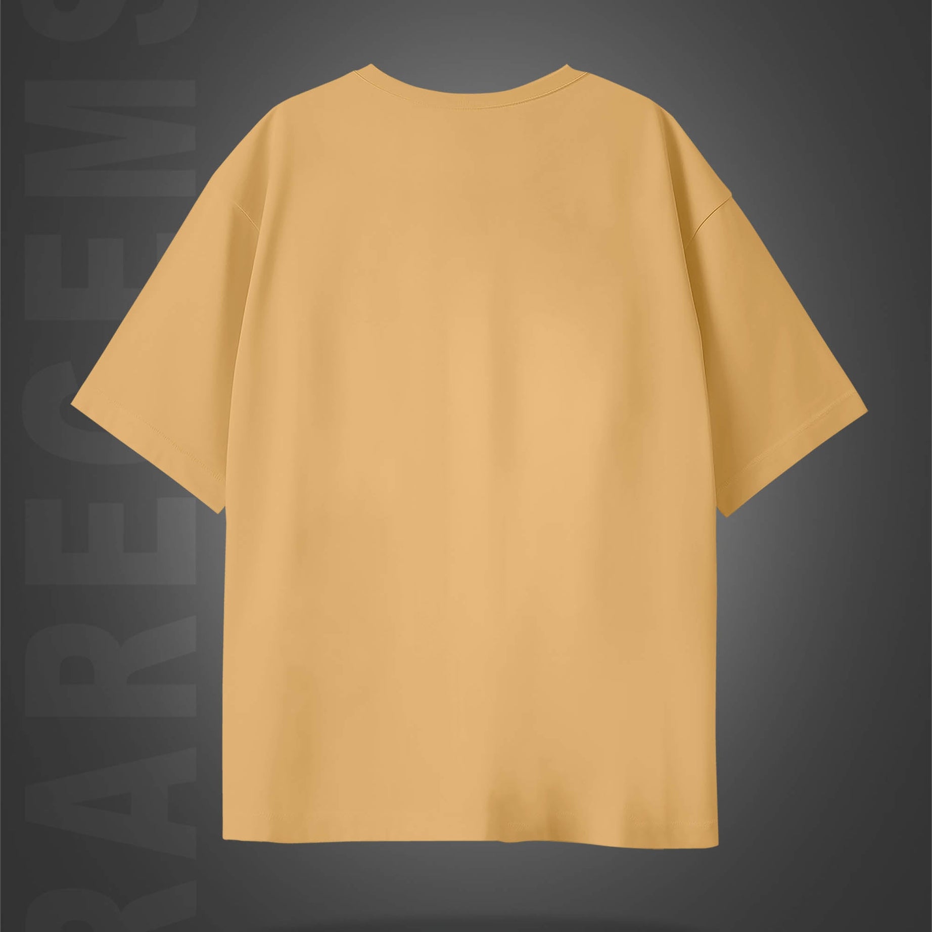 Beige Half Sleeve Never Give Up Printed Oversized T-Shirt