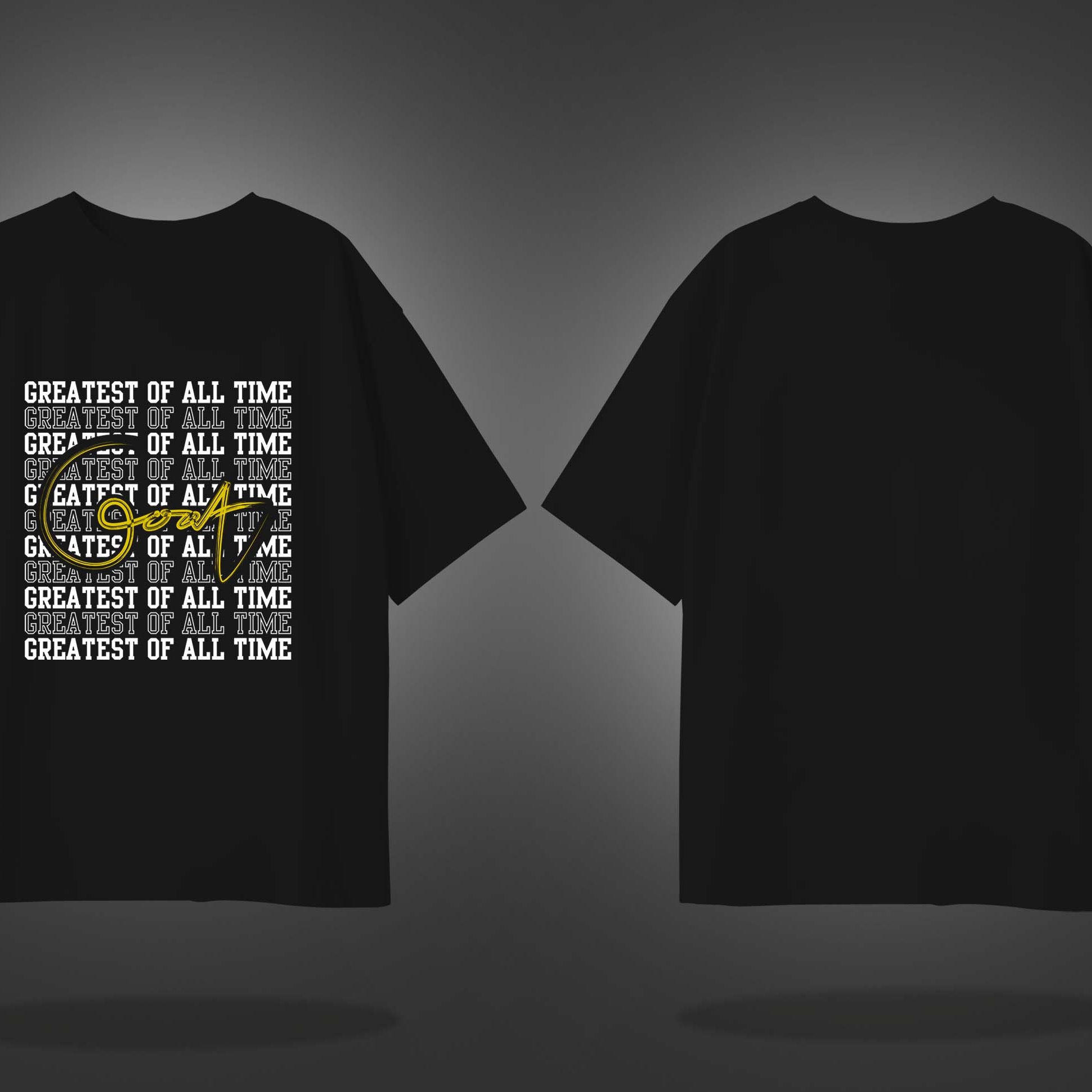 Black Half Sleeve GOAT Printed Oversized T-Shirt