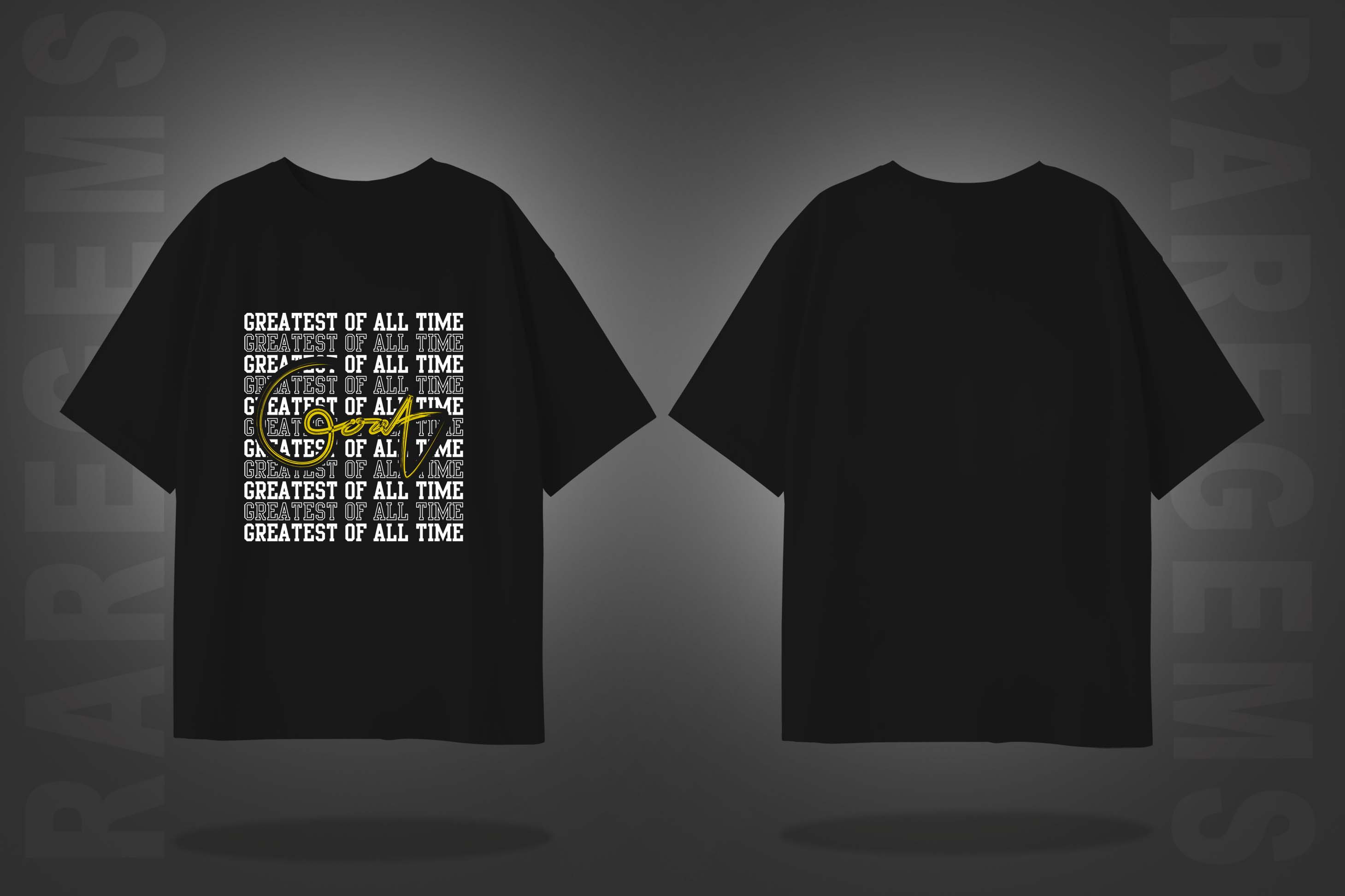 Black Half Sleeve GOAT Printed Oversized T-Shirt