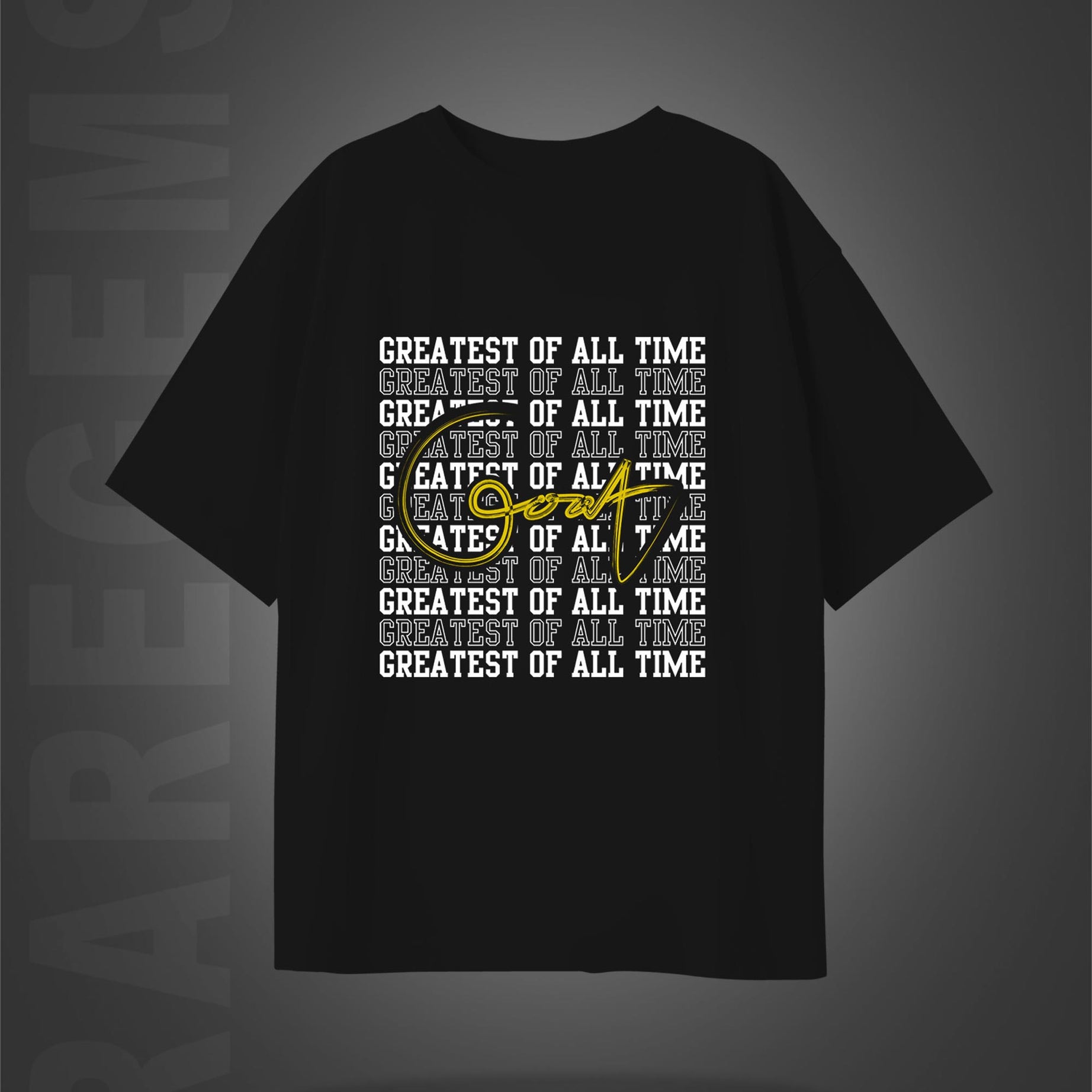 Black Half Sleeve GOAT Printed Oversized T-Shirt