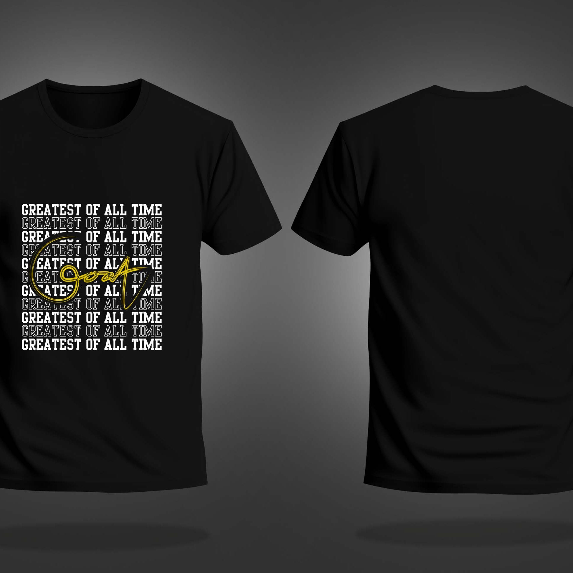 Black Round Neck Half Sleeve GOAT Printed Regular T-Shirt