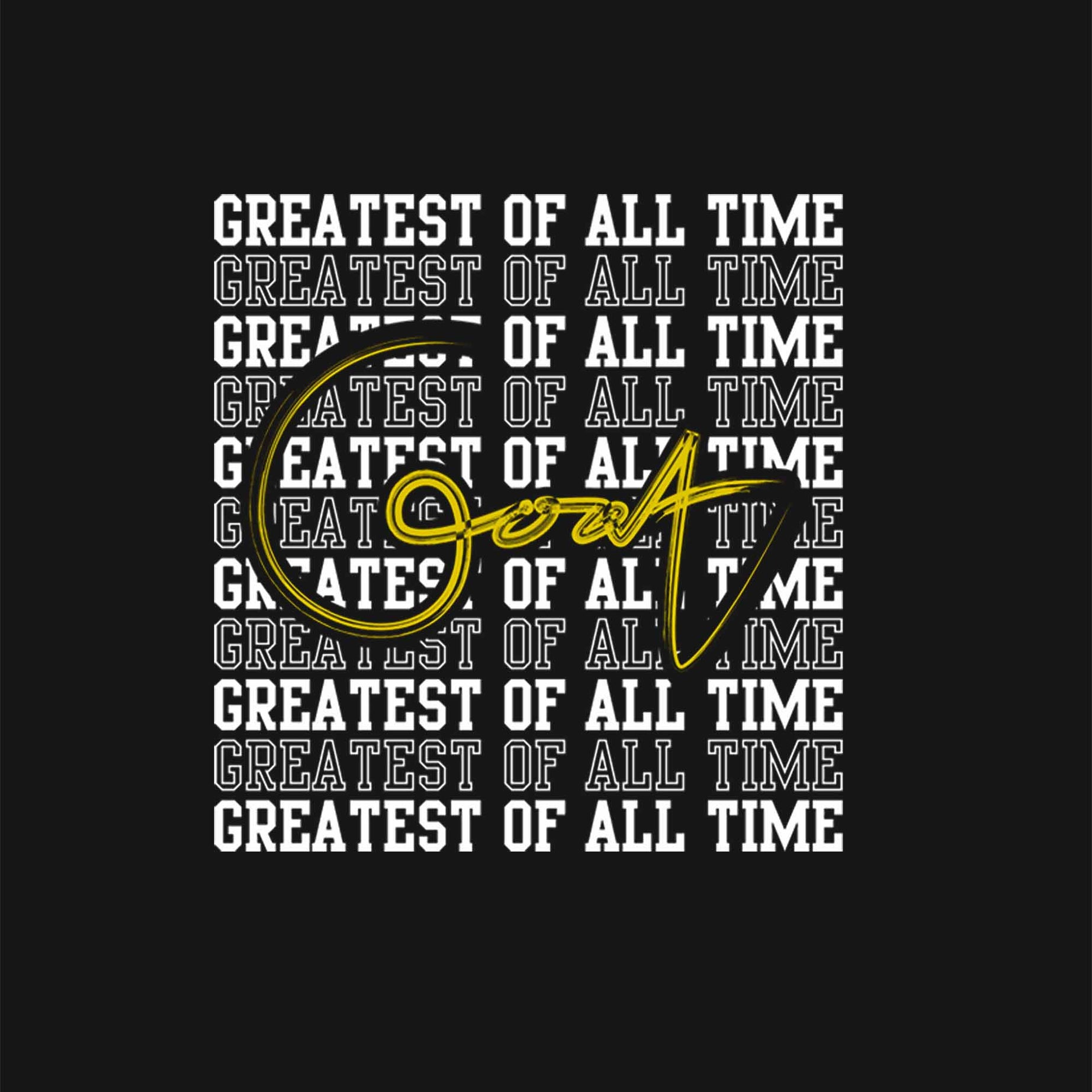 Black Round Neck Half Sleeve GOAT Printed Regular T-Shirt