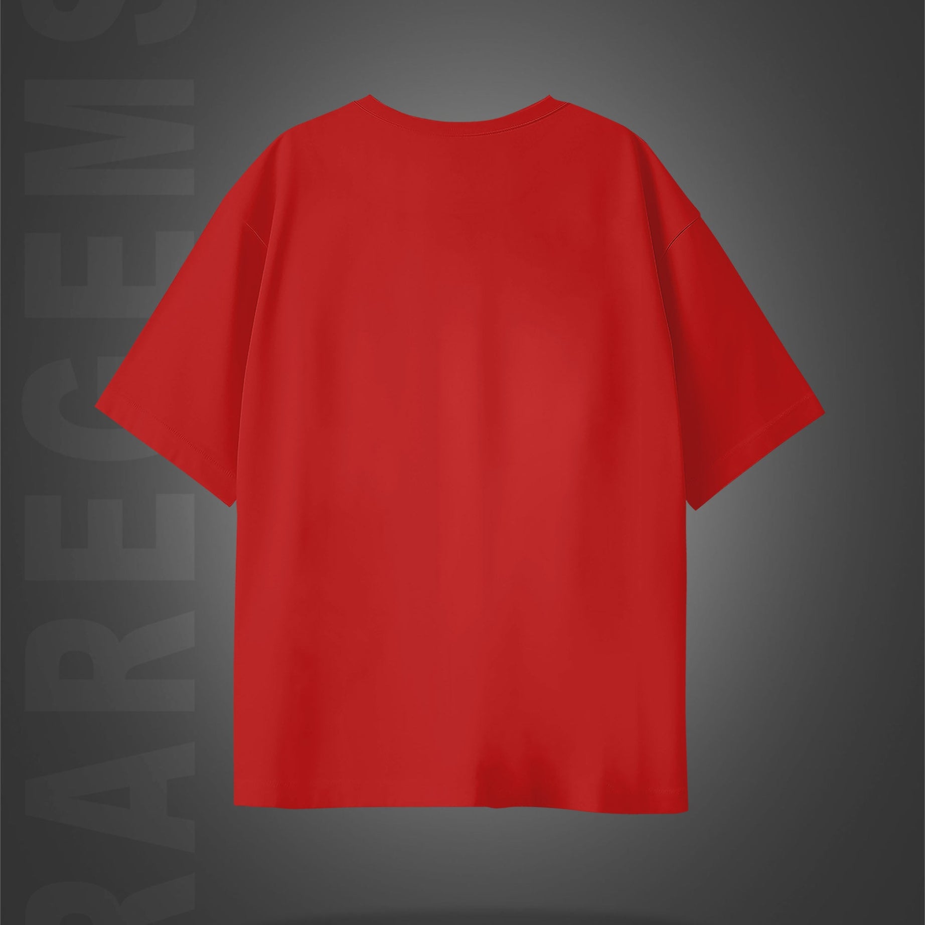 Red Half Sleeve Round Neck Aesthetic Cool Teddy Printed Oversized T-Shirt