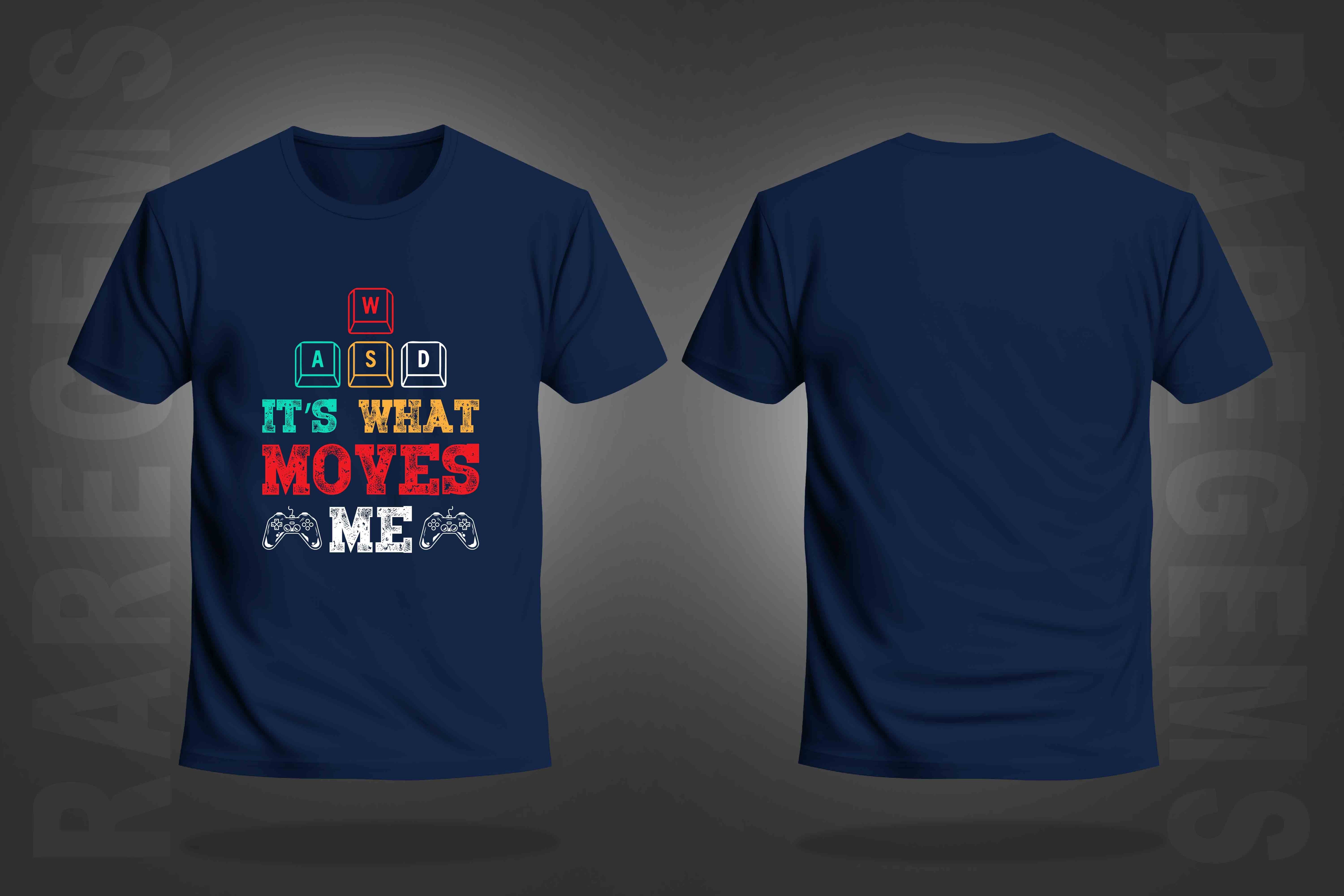 Navy Blue Round Neck Half Sleeve Gaming Keys Printed Regular T-Shirt