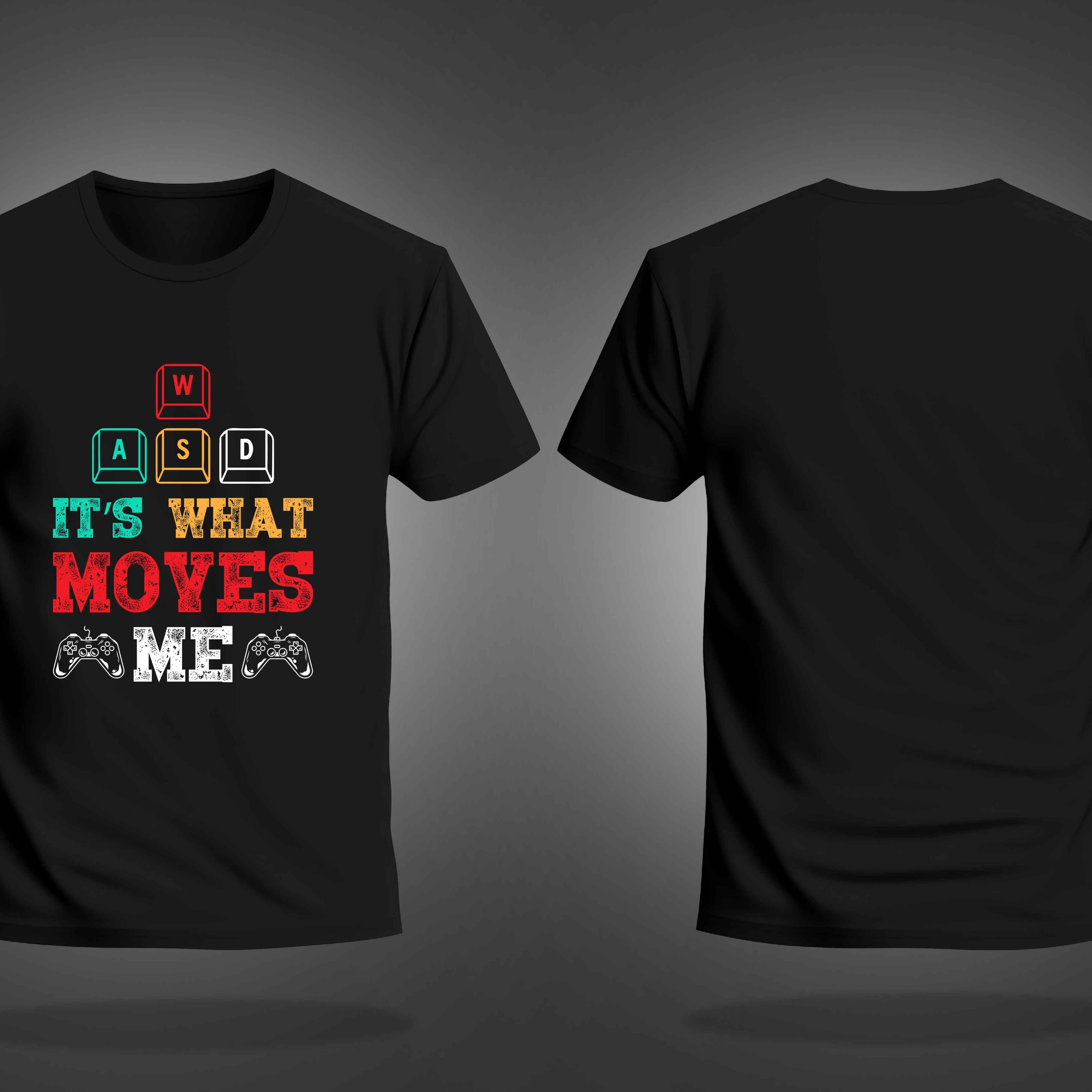 Black Round Neck Half Sleeve Gaming Keys Printed Regular T-Shirt