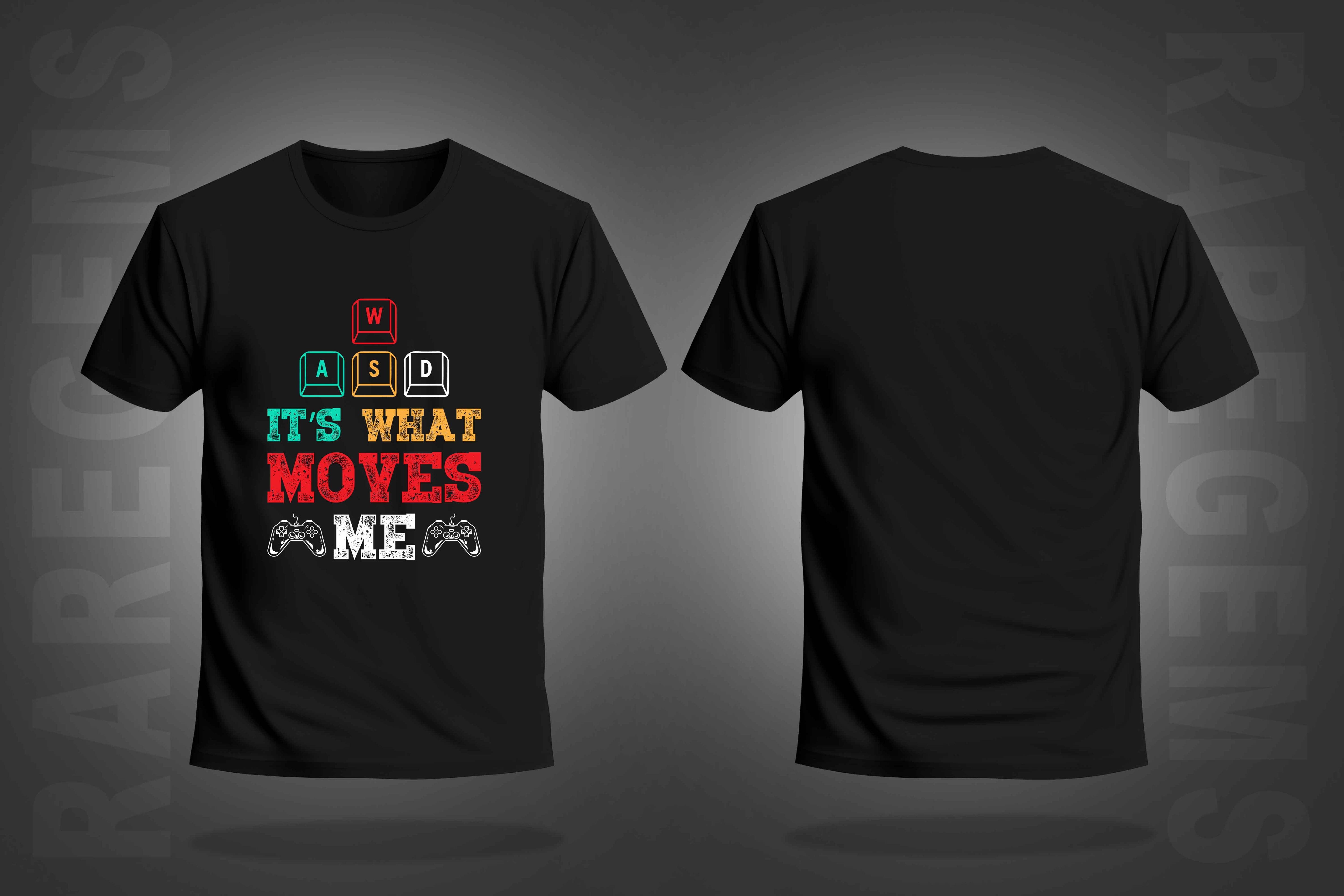 Black Round Neck Half Sleeve Gaming Keys Printed Regular T-Shirt