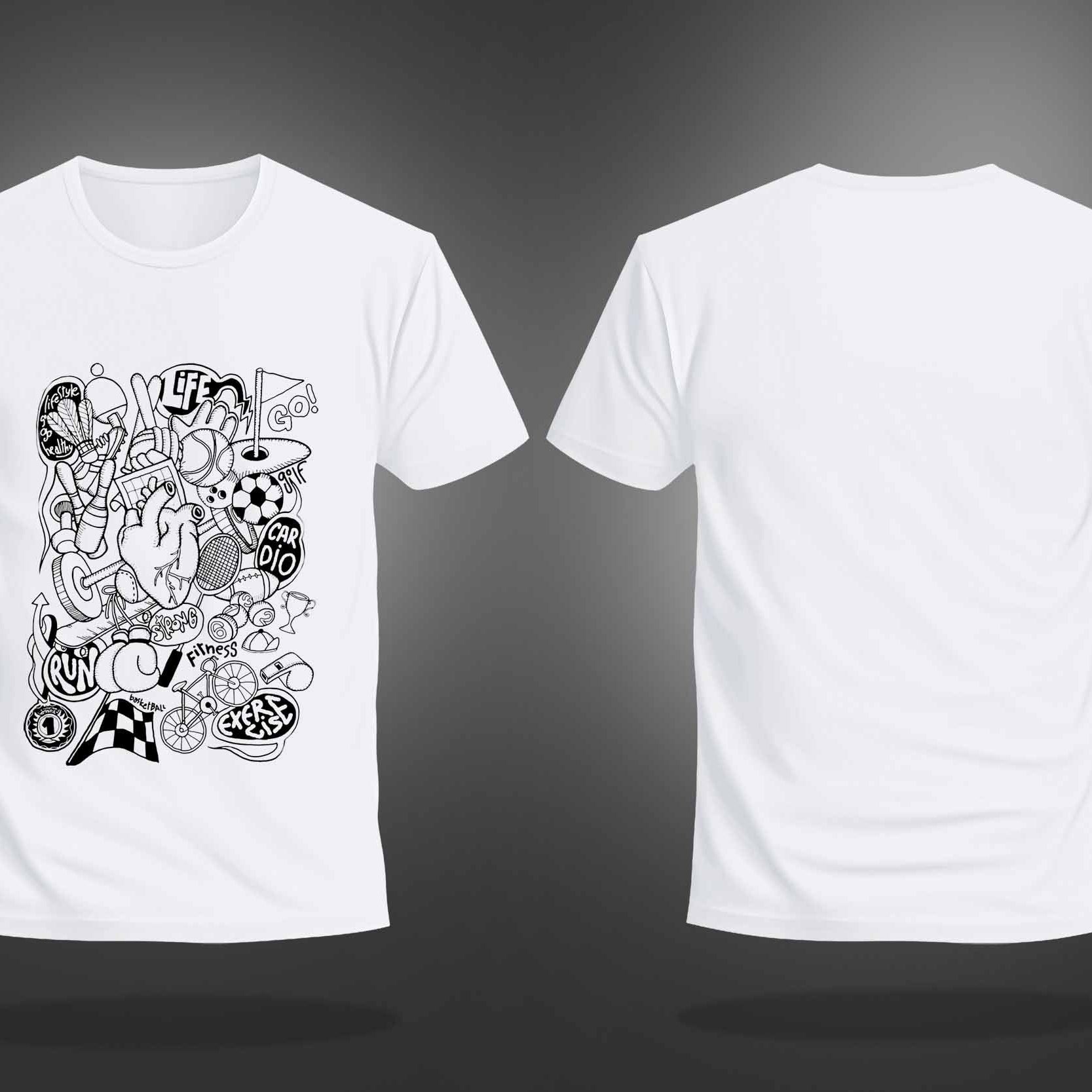 White Round Neck Half Sleeve Healthy Heart Printed Regular T-Shirt