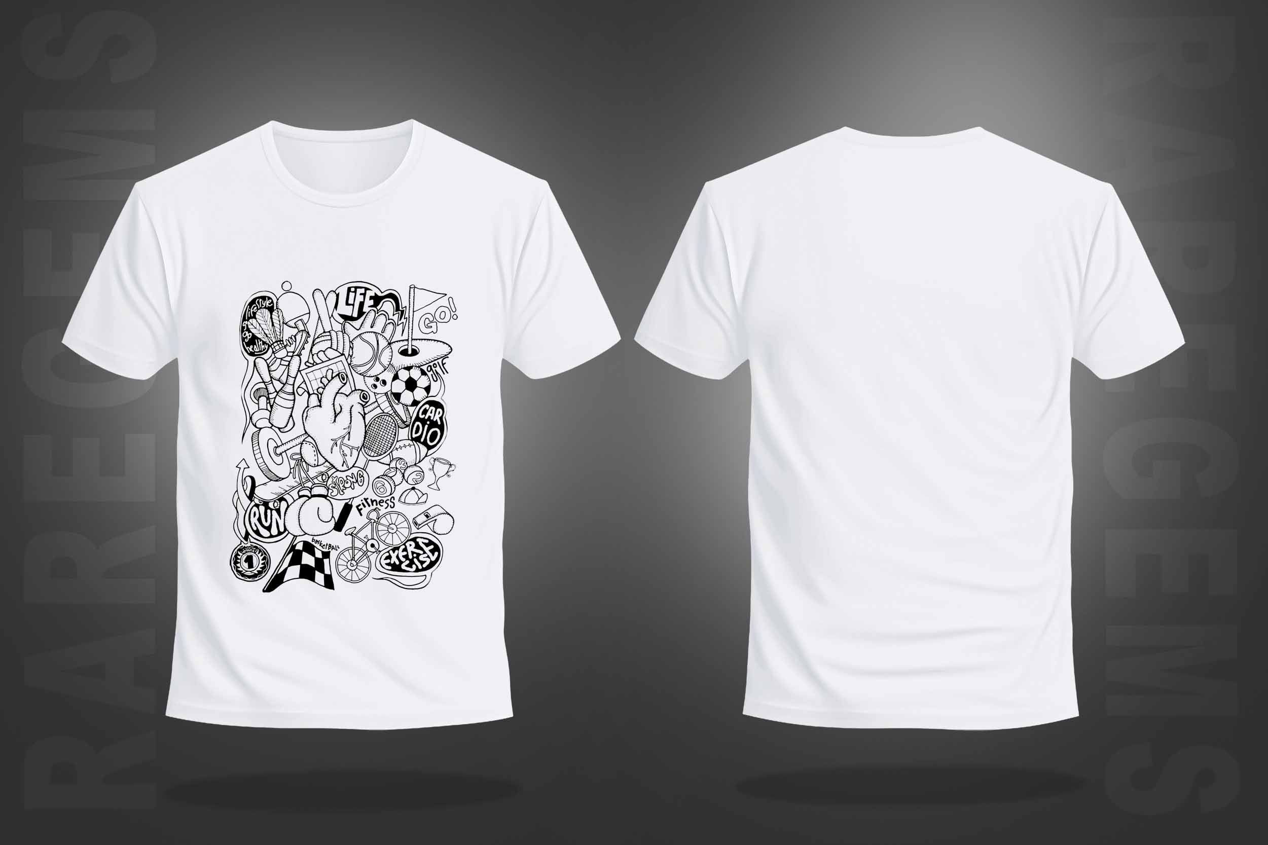 White Round Neck Half Sleeve Healthy Heart Printed Regular T-Shirt