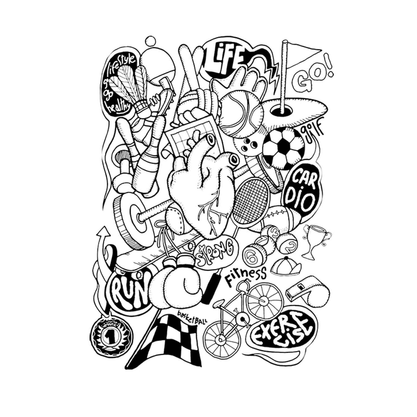 White Round Neck Half Sleeve Healthy Heart Printed Regular T-Shirt