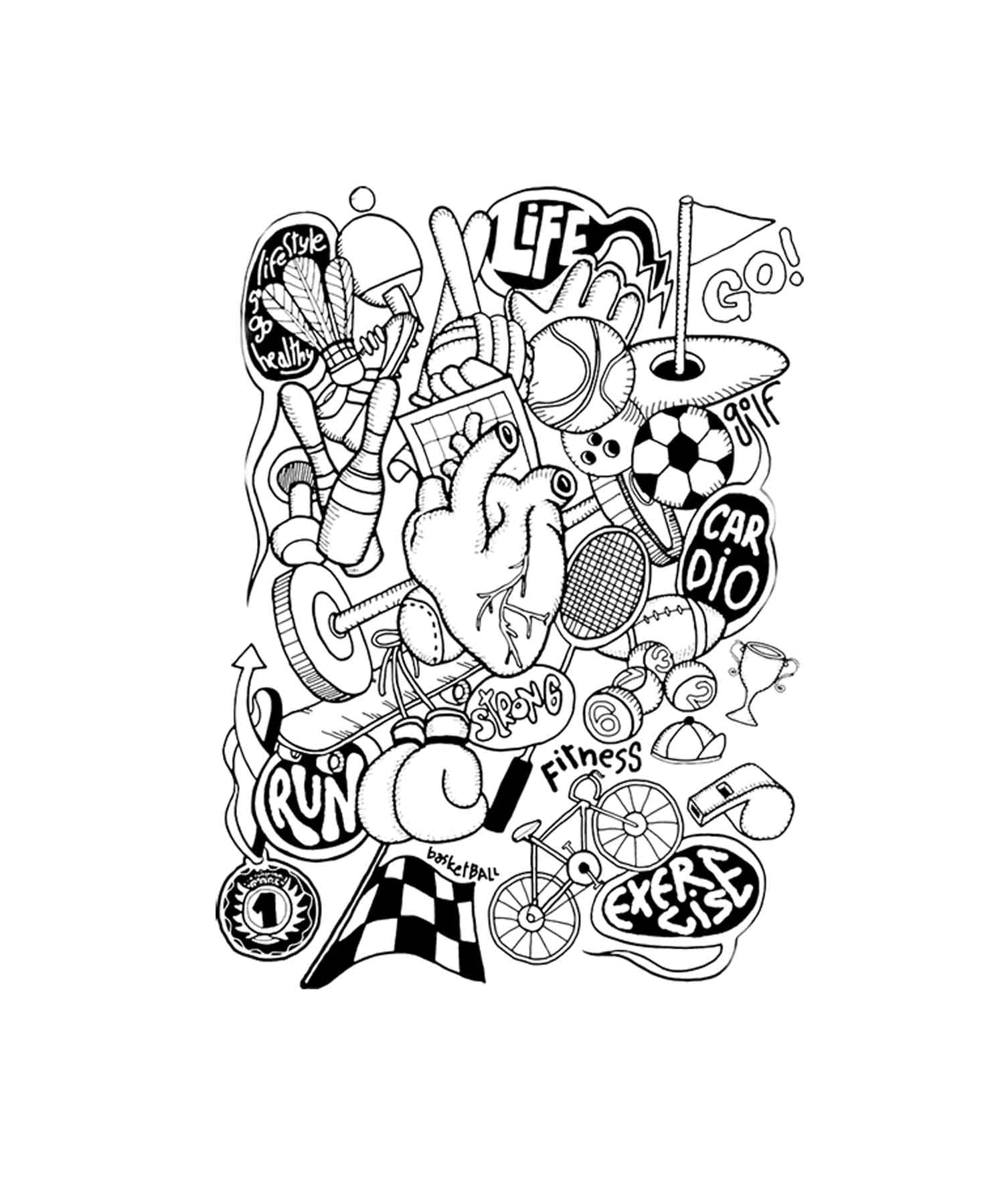 White Round Neck Half Sleeve Healthy Heart Printed Regular T-Shirt