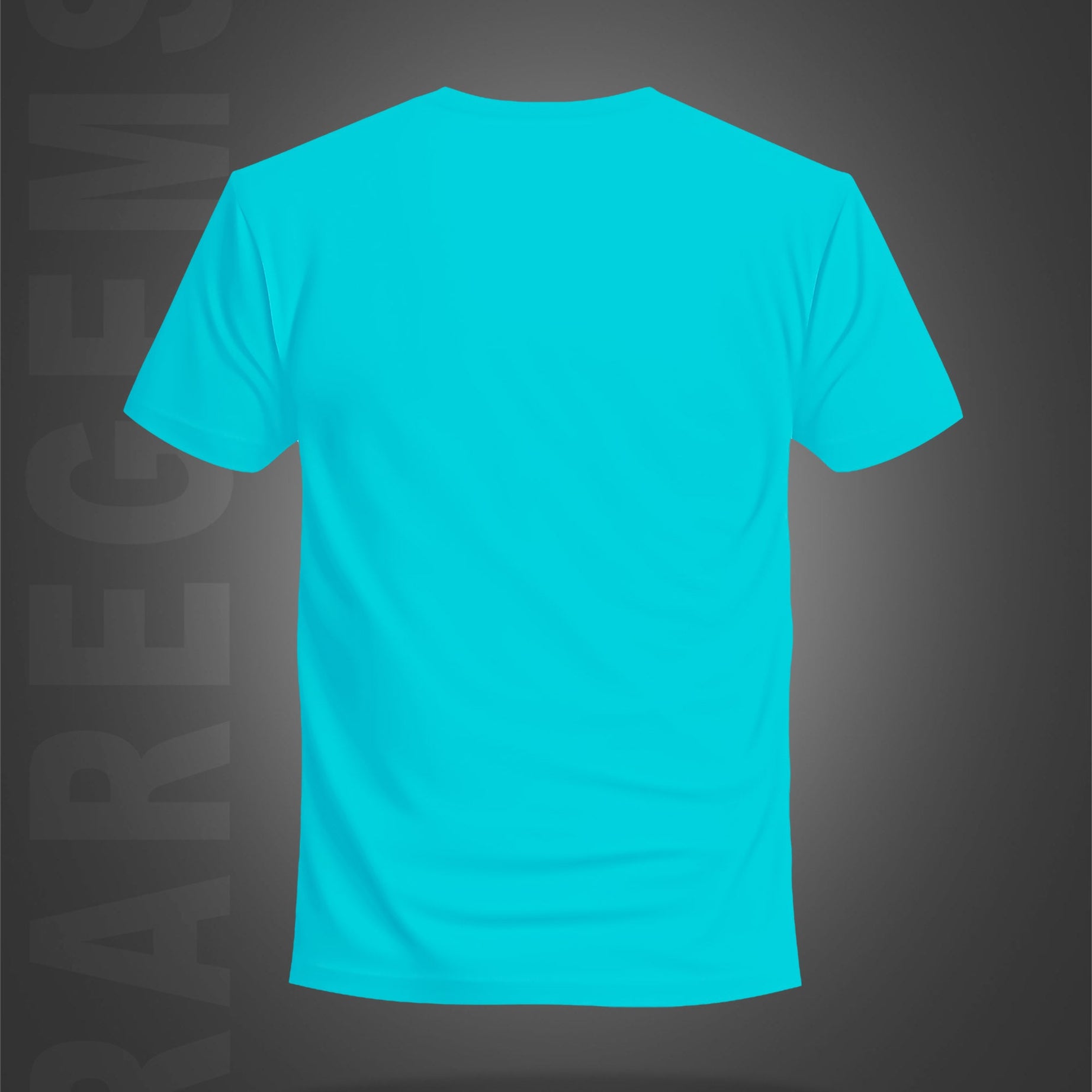 Cyan Half Sleeve Round Neck Colorful Motivational Words Printed Regular T-Shirt