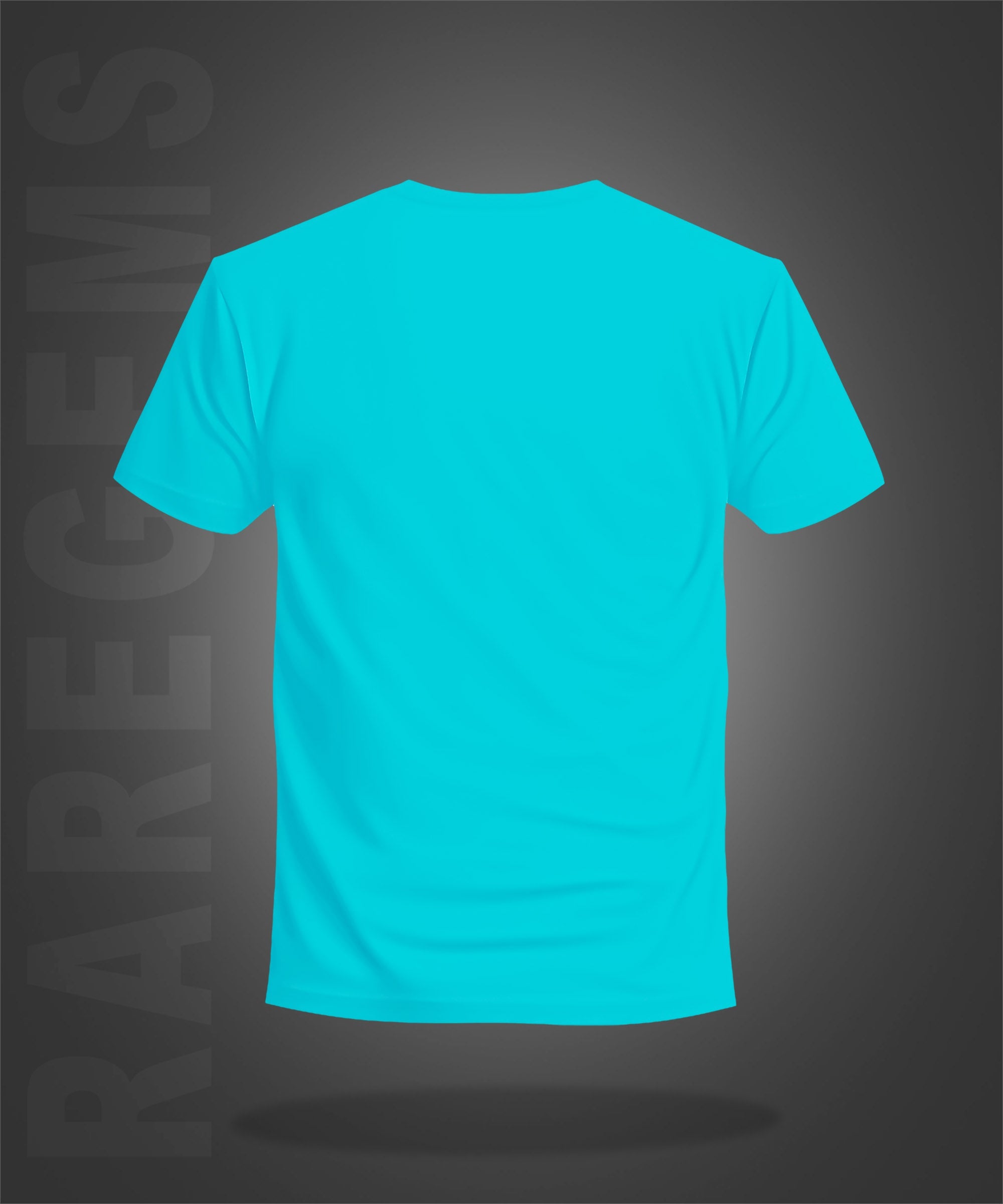 Cyan Half Sleeve Round Neck Colorful Motivational Words Printed Regular T-Shirt