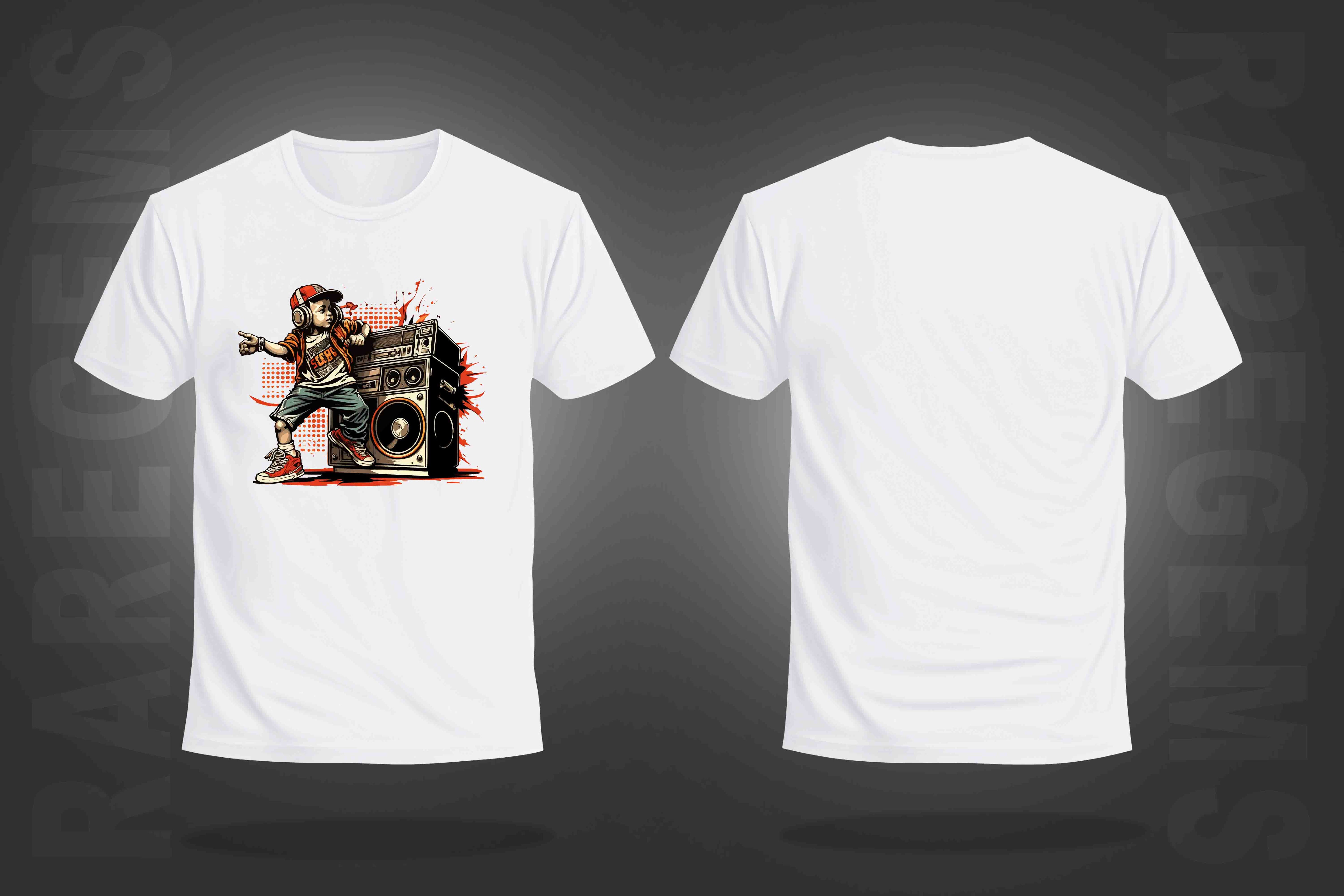 White Half Sleeve Round Neck Hip-Hop Boy Printed Regular T-Shirt