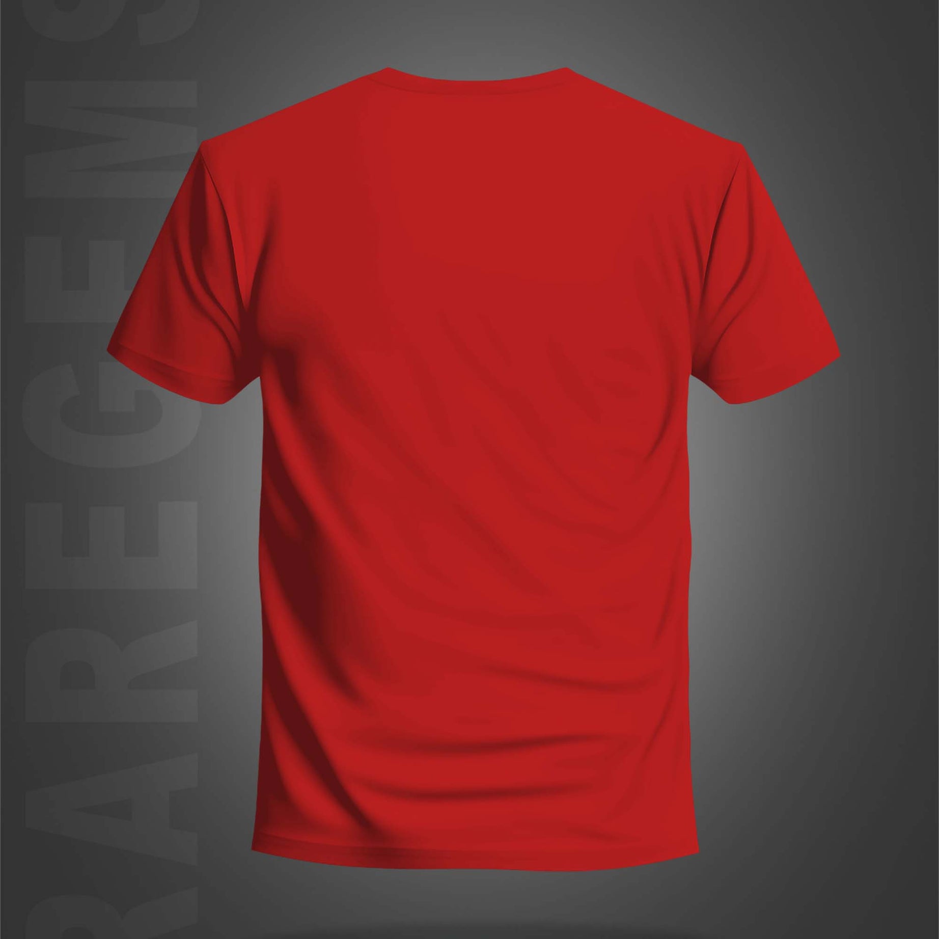 Red Half Sleeves Round Neck Skull And Palm Tree Printed Regular T-Shirt