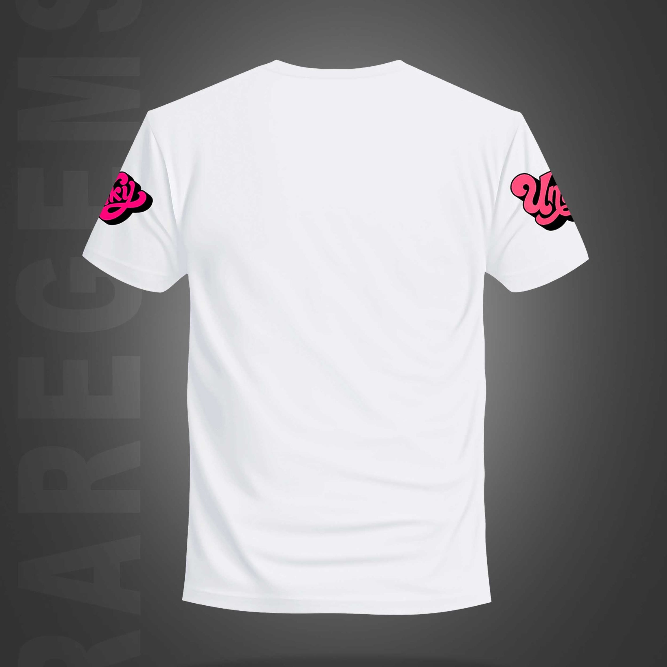 White Half Sleeve Round Neck Multicolor Short Quotes Printed Regular T-Shirt