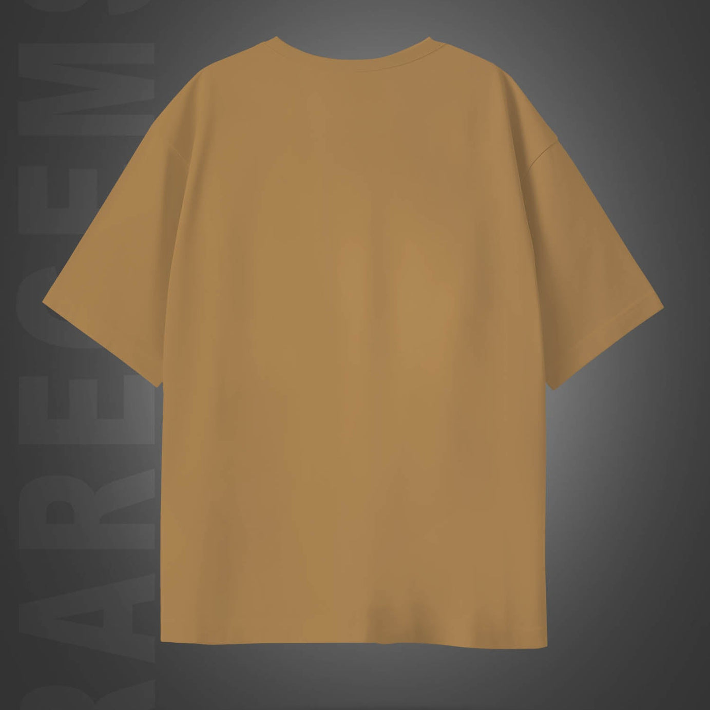 Beige Half Sleeve Two Skulls With Sword Printed Oversized T-Shirt