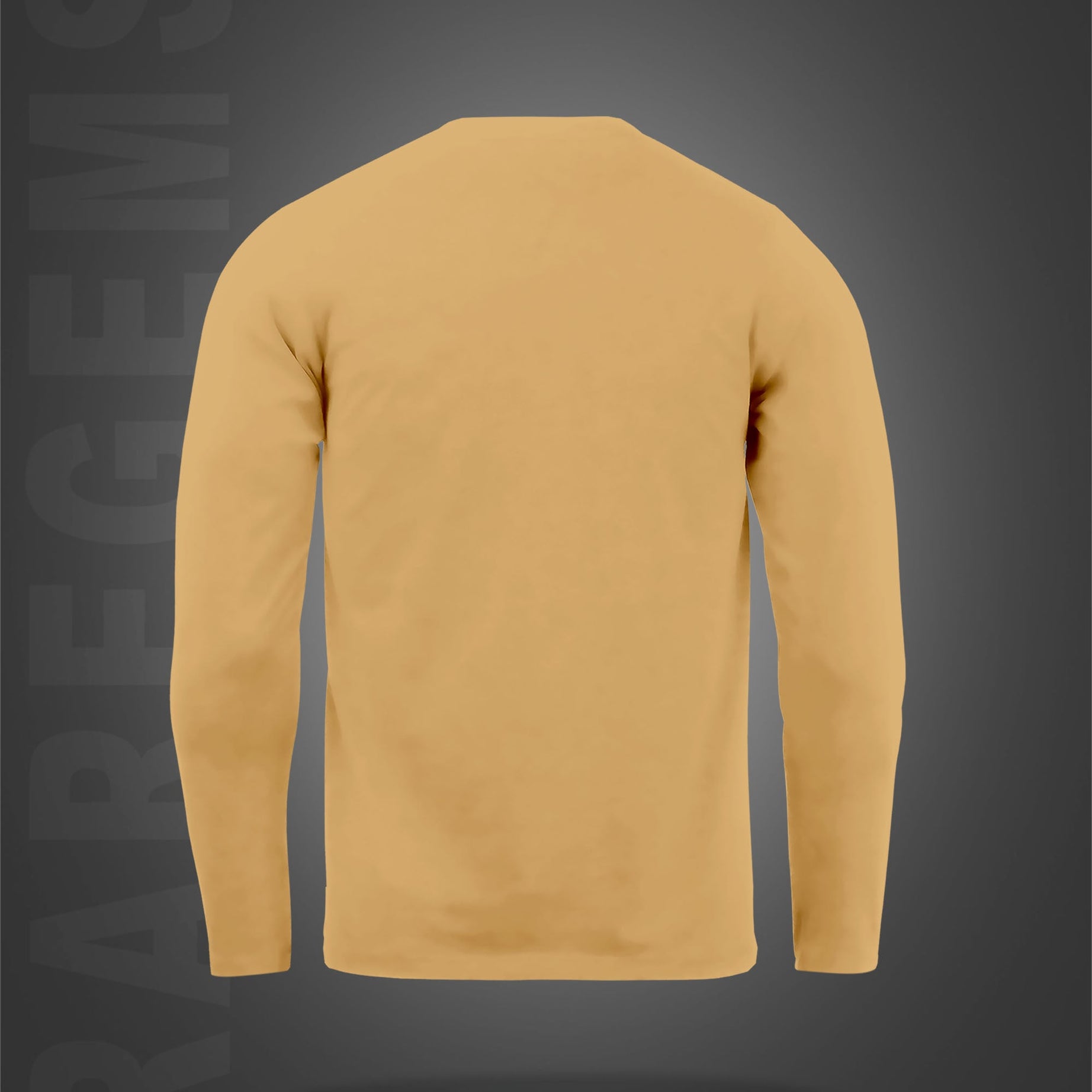 Beige Round Neck Two Skulls With Sword Printed Full Sleeves T-Shirt