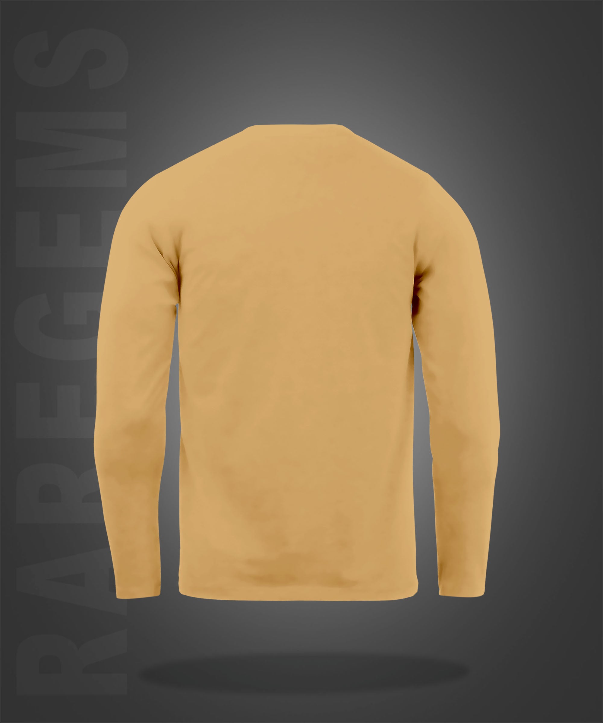 Beige Round Neck Two Skulls With Sword Printed Full Sleeves T-Shirt