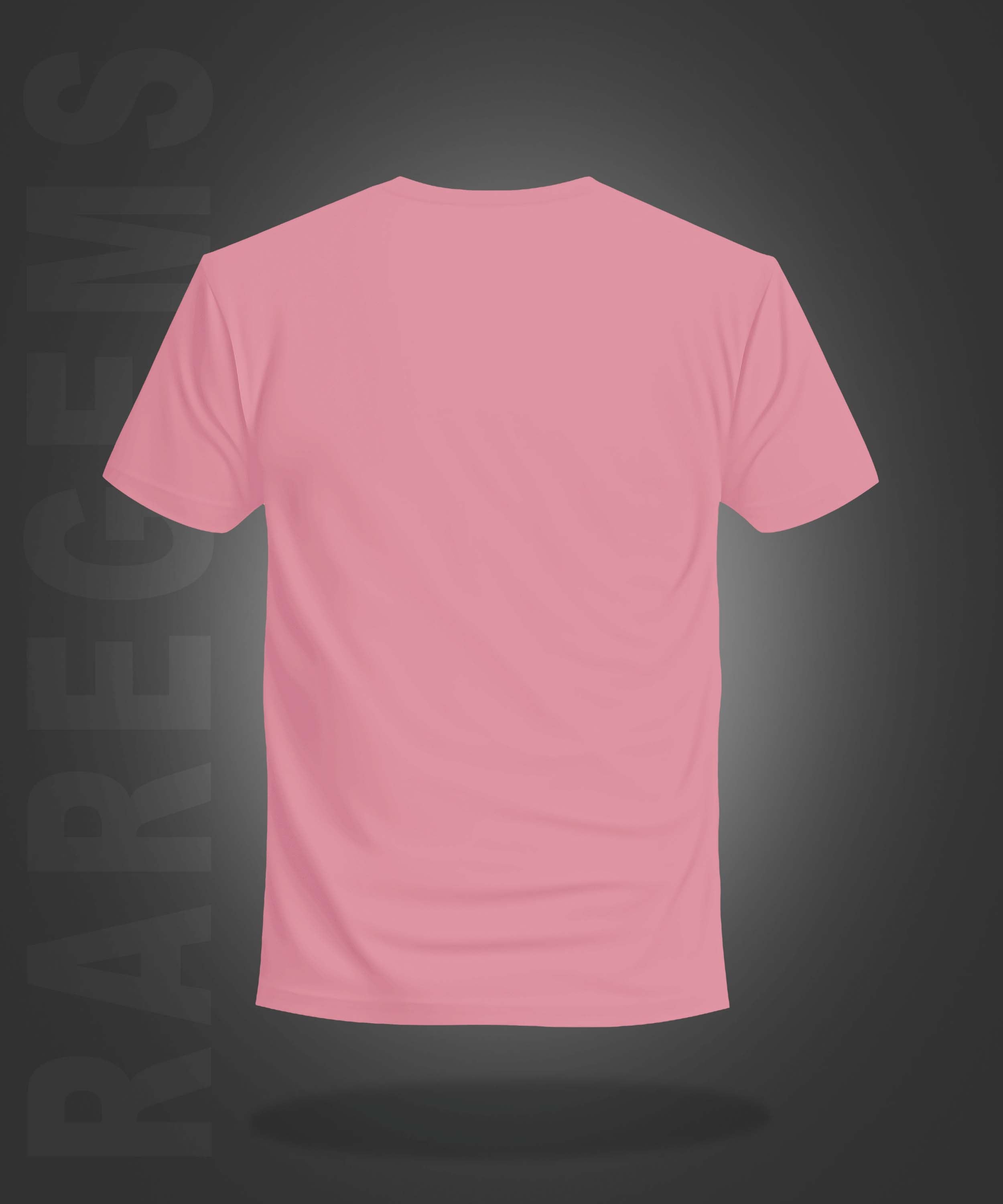 Peach Round Neck Half Sleeve Latte Donut Coffee Printed Regular T-Shirt