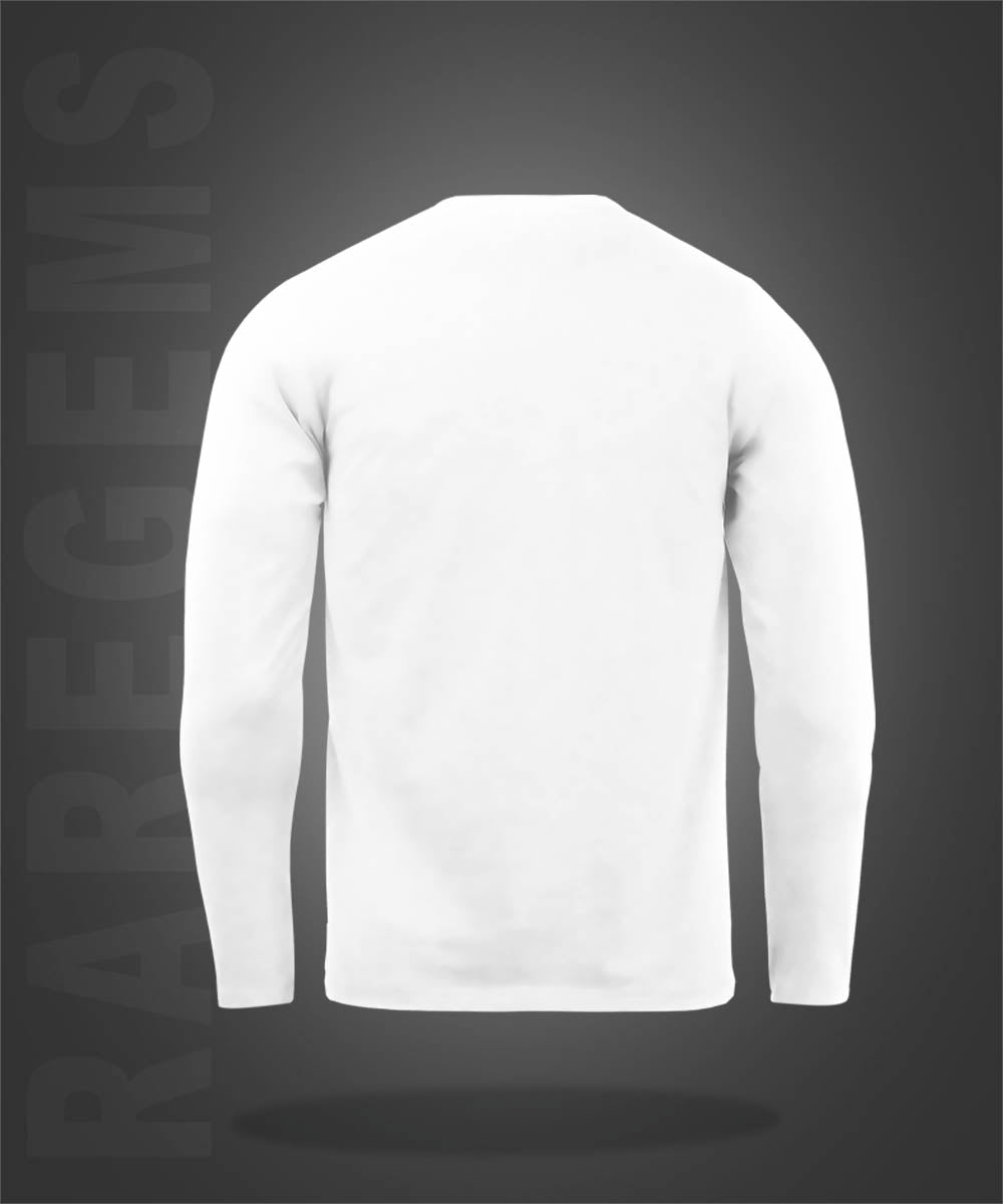 White Round Neck Astronaut And Alien On The Bicycle Printed Full Sleeves T-Shirt