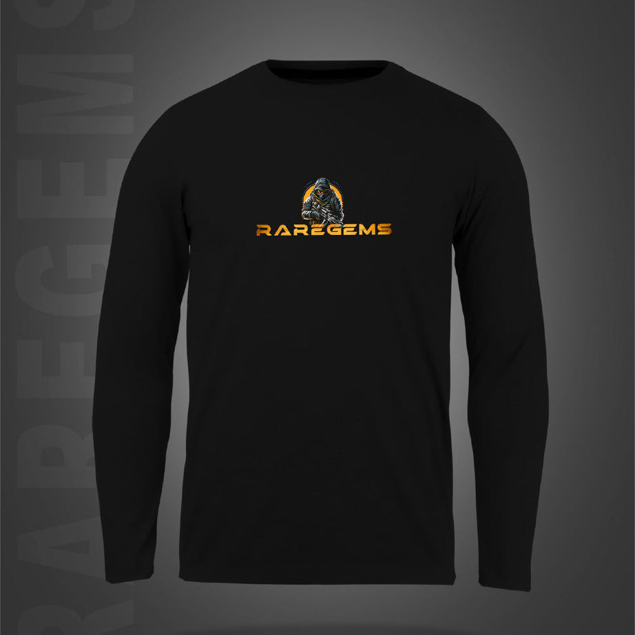 Black Round Neck Commando Printed Full Sleeves T-Shirt