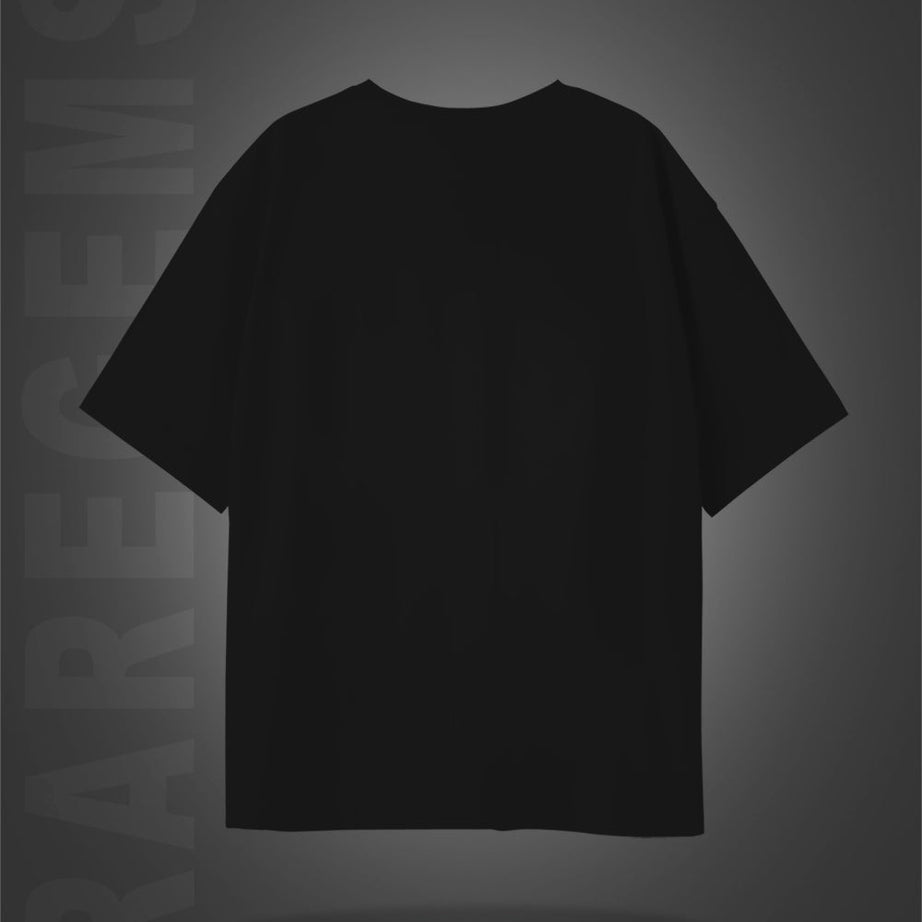 Black Half Sleeves Round Neck Astronaut And I Need Some Space Printed Oversized T-Shirt