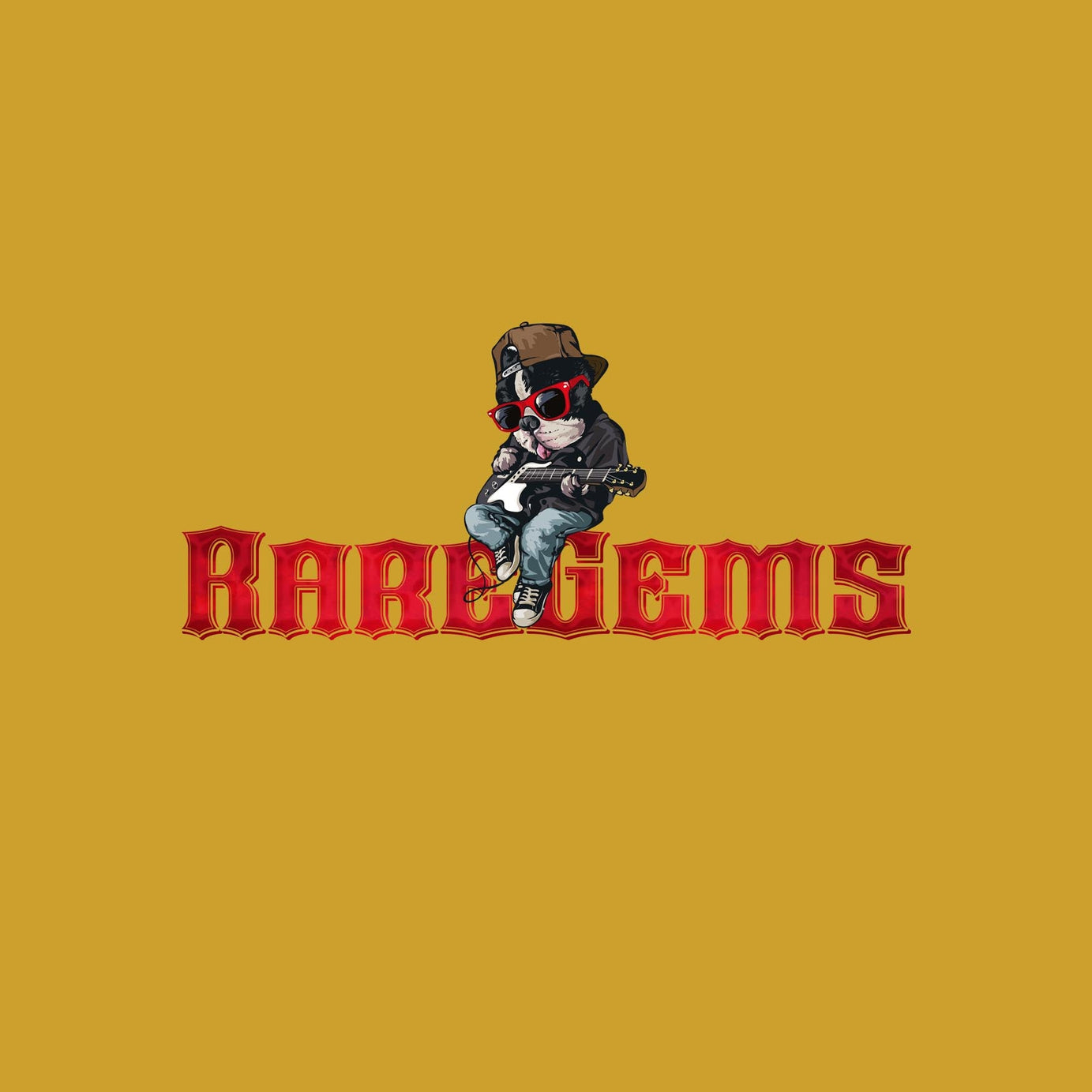 Yellow Half Sleeves Round Neck Rockstar Dog Printed Regular T-Shirt