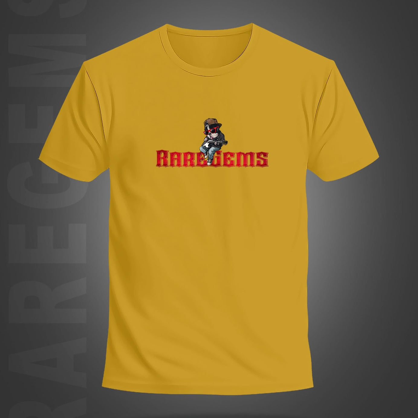 Yellow Half Sleeves Round Neck Rockstar Dog Printed Regular T-Shirt