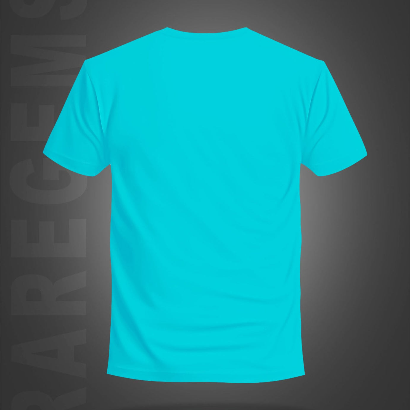 Cyan Round Neck Half Sleeve Three Donuts Printed Regular T-Shirt