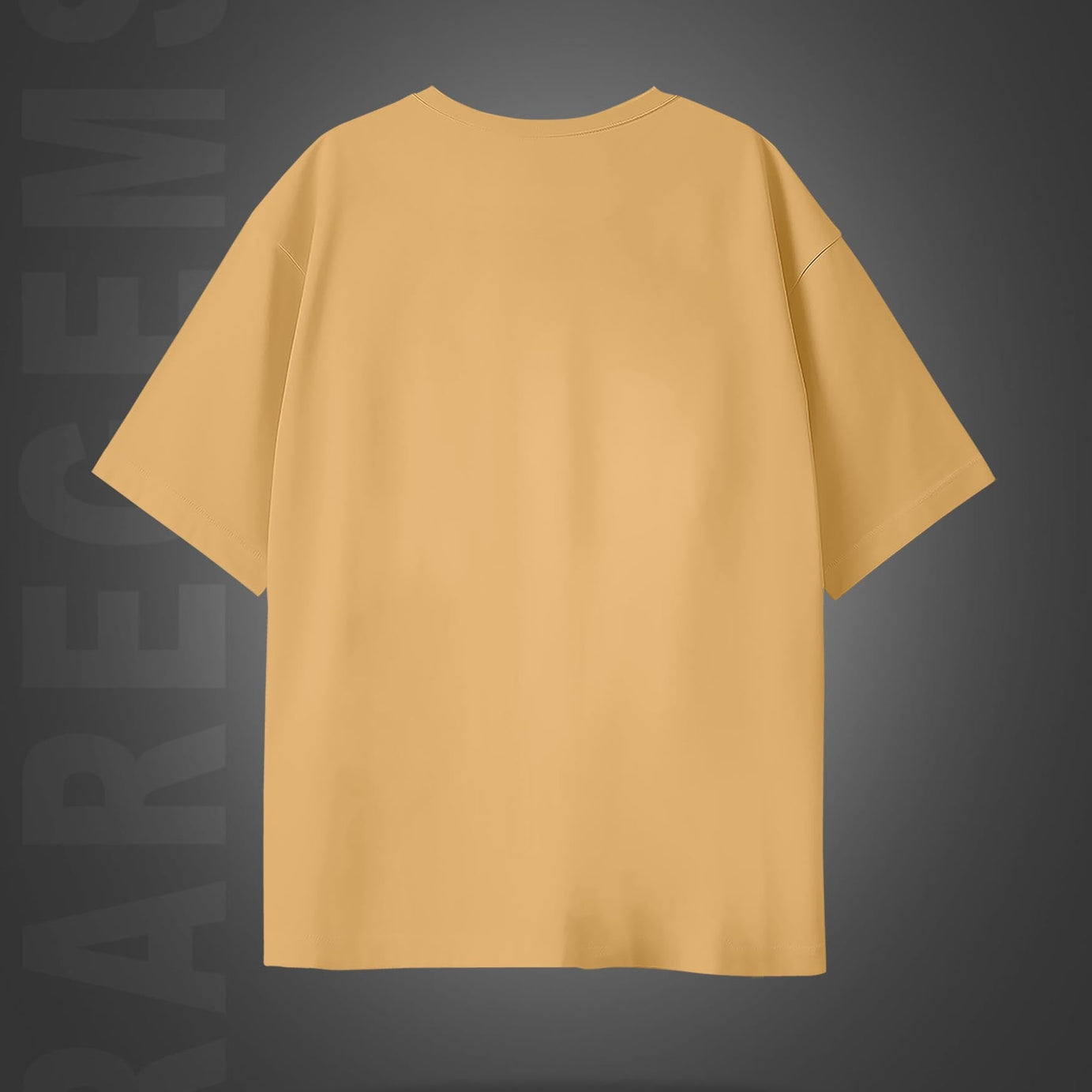 Beige Half Sleeves Round Neck Cloud Bloody Drift Printed Oversized T-Shirt