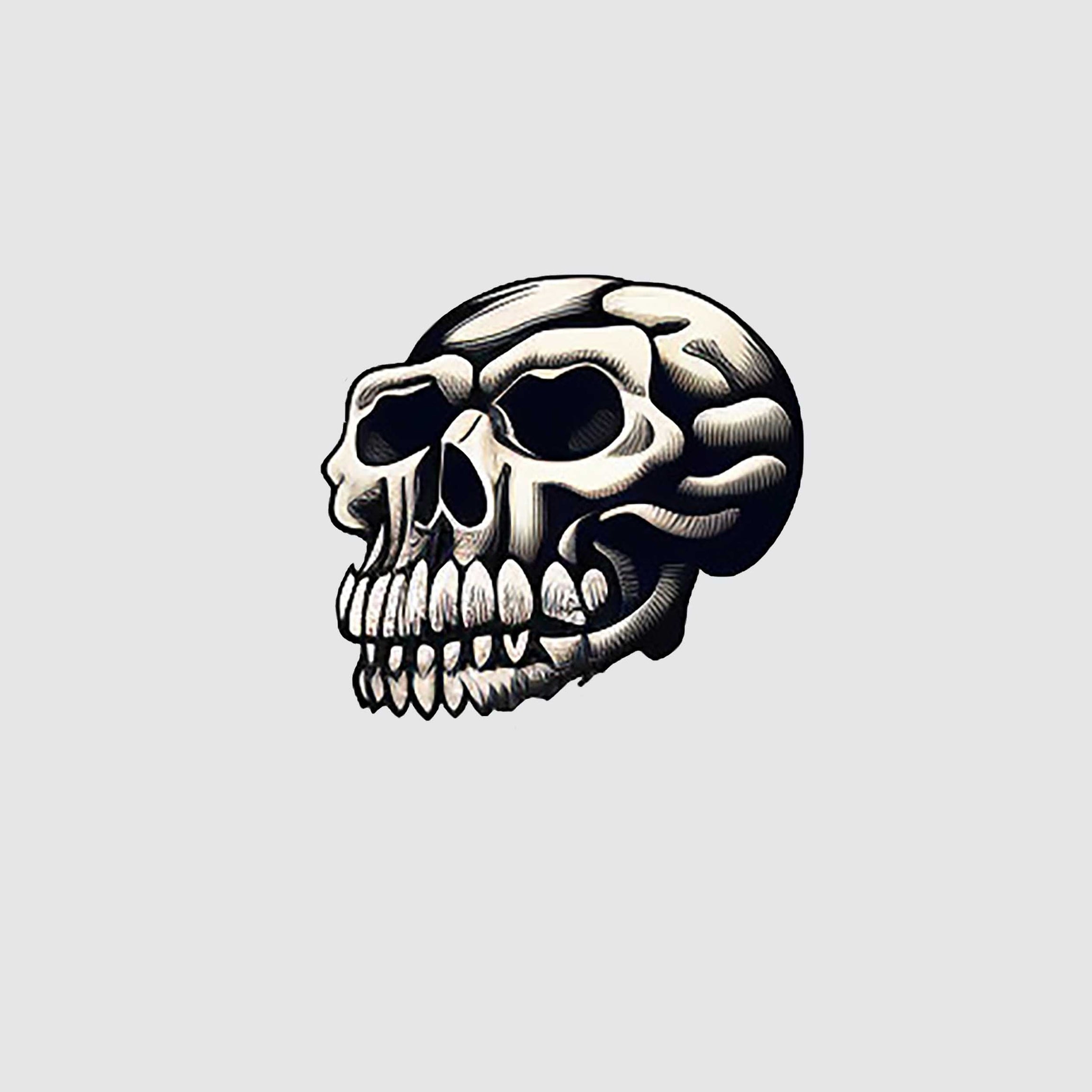 White Half Sleeve Skull And Roses Around The Sword Printed Regular T-Shirt