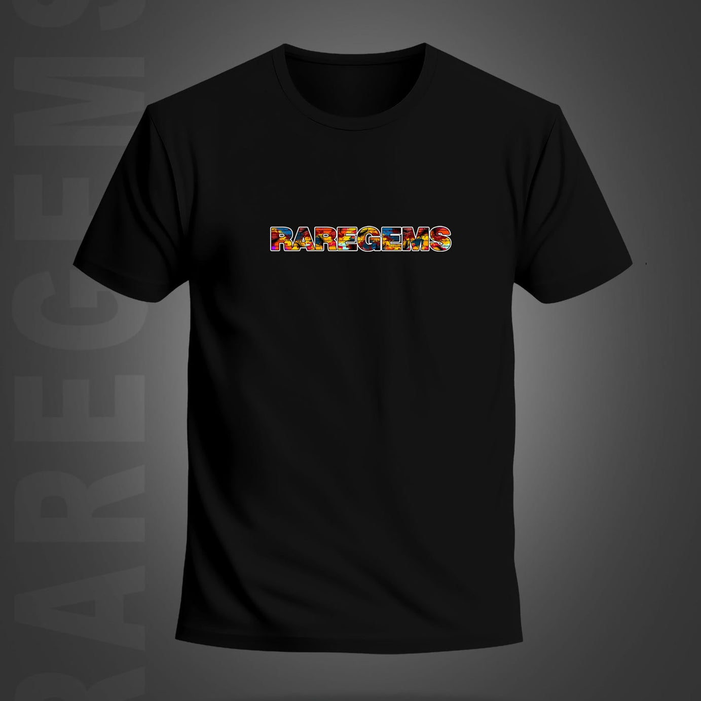Black Half Sleeves Round Neck Multicolor California 89 Printed Regular T-Shirt