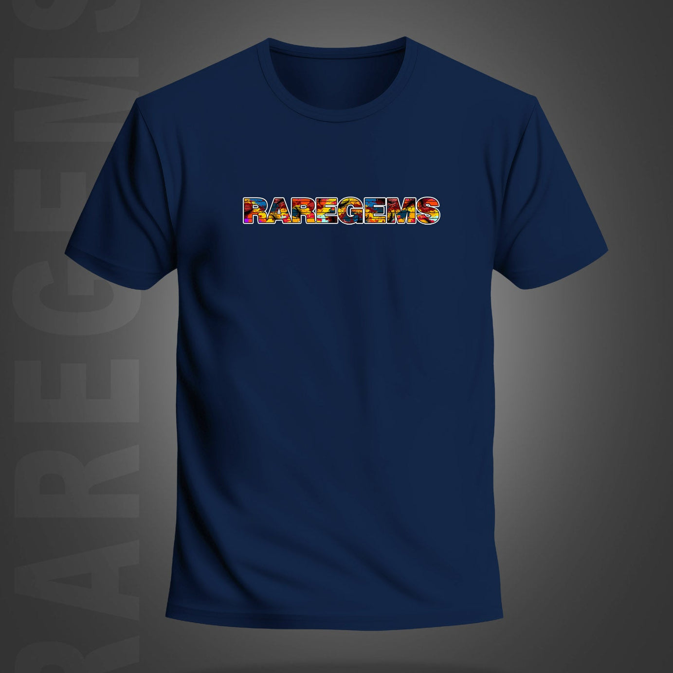 Navy Blue Half Sleeve Round Neck Multicolor California 89 Printed Regular T-Shirt