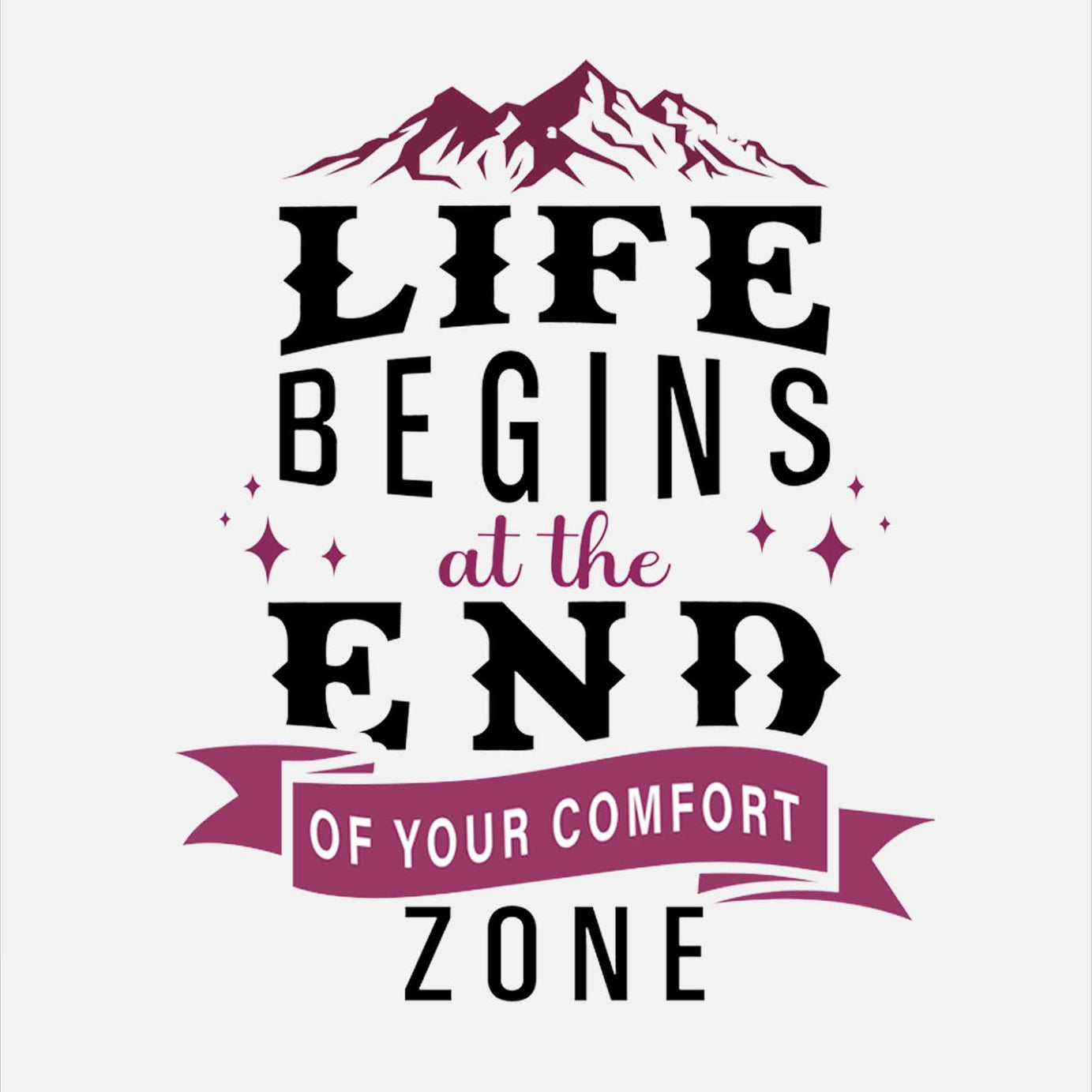 White Half Sleeves Round Neck Motivational Quote On Life Printed Oversized T-Shirt