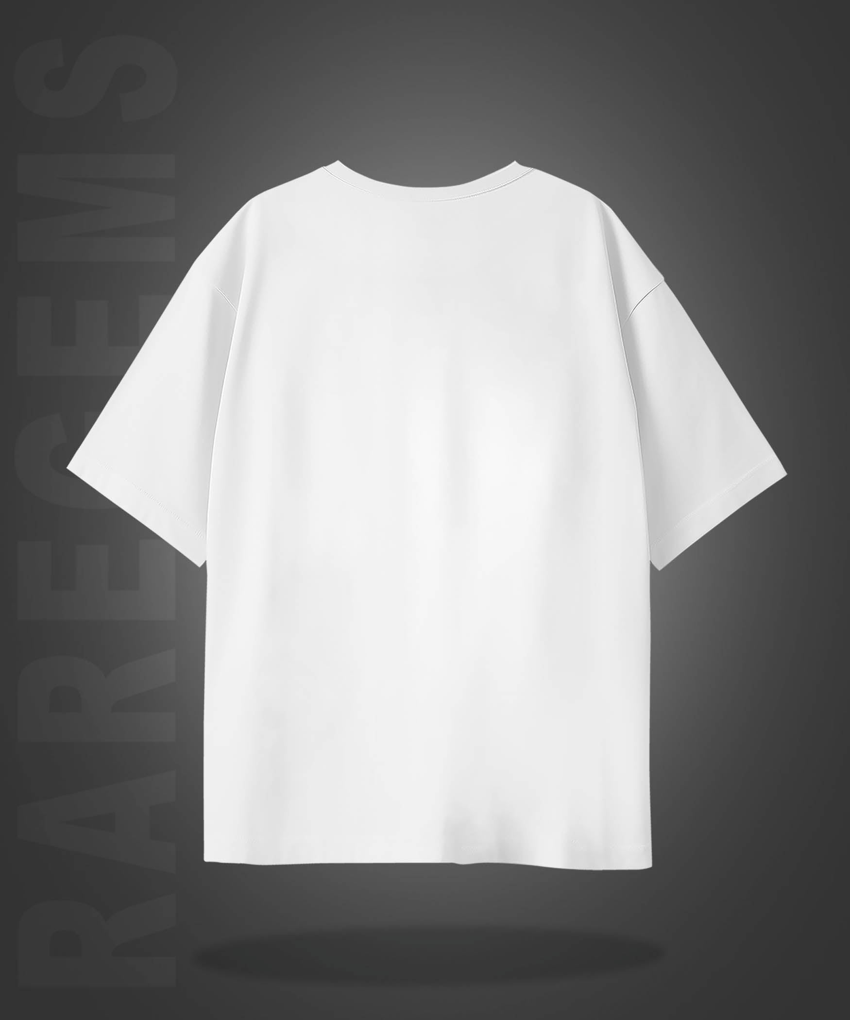 White Half Sleeves Round Neck Motivational Quote On Life Printed Oversized T-Shirt