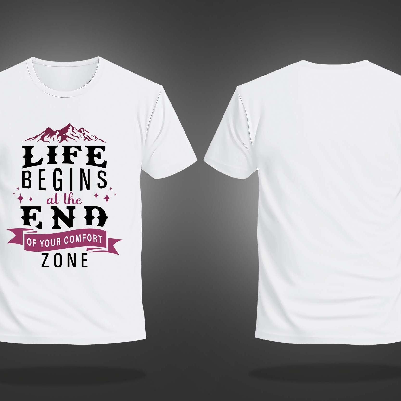 White Half Sleeves Round Neck Motivational Quote On Life Printed Regular T-Shirt