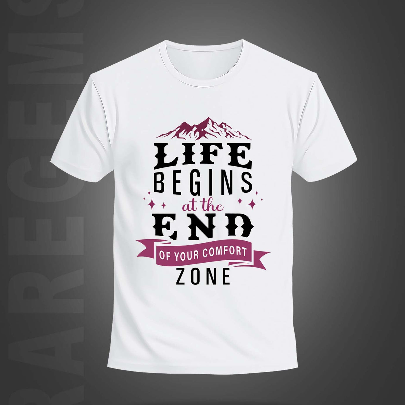 White Half Sleeves Round Neck Motivational Quote On Life Printed Regular T-Shirt