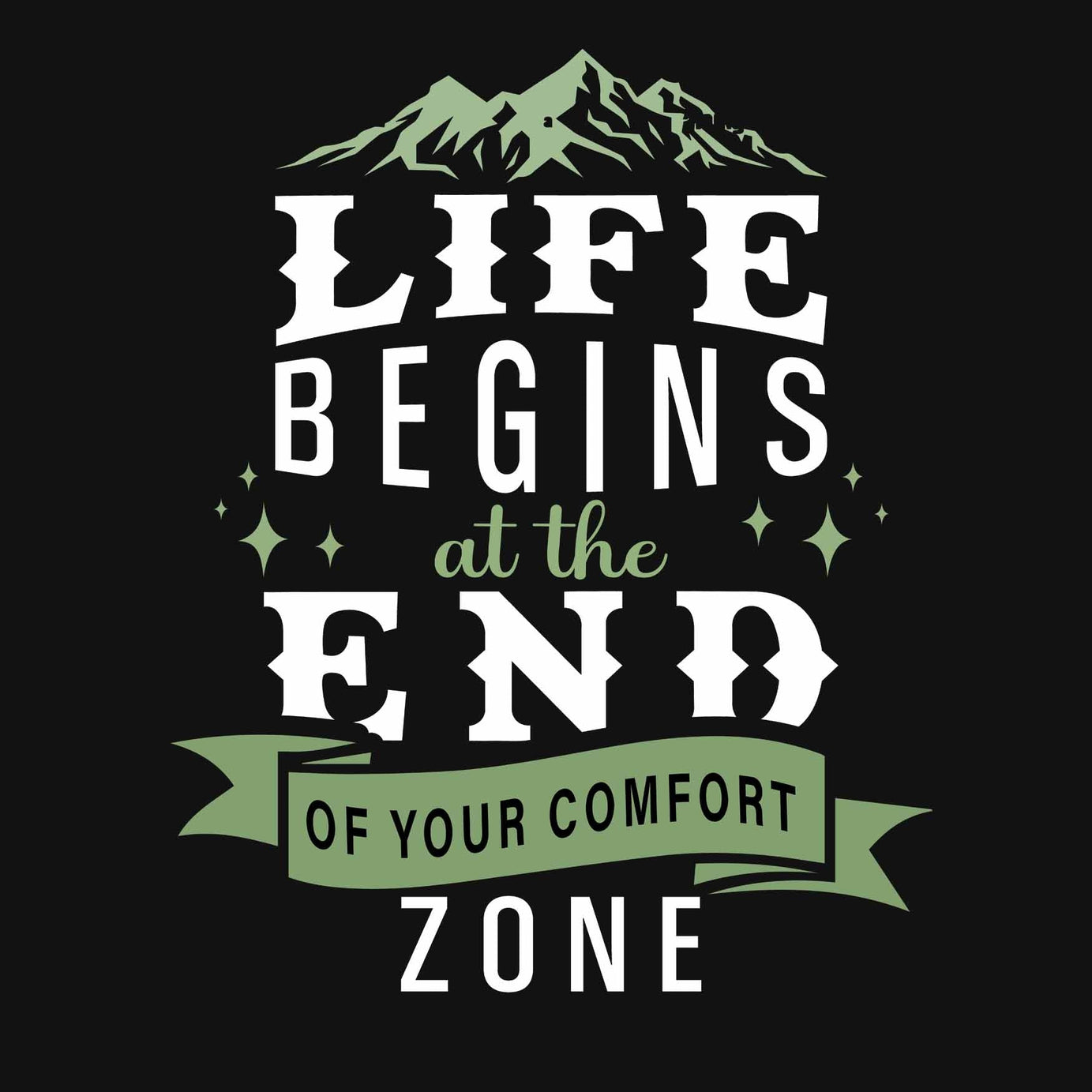 Black Half Sleeves Round Neck Motivational Quote On Life Printed Oversized T-Shirt
