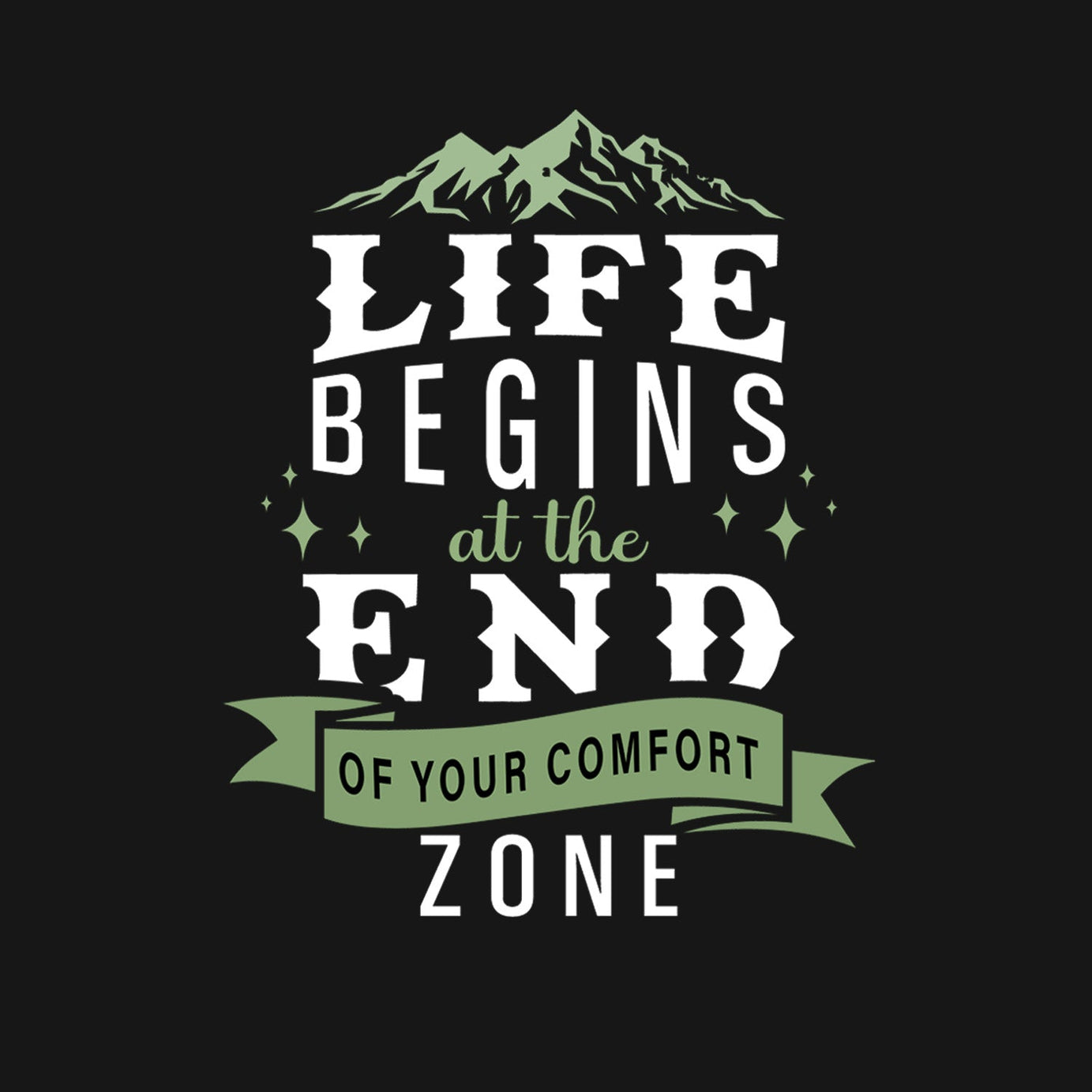 Black Half Sleeves Round Neck Motivational Quote On Life Printed Regular T-Shirt